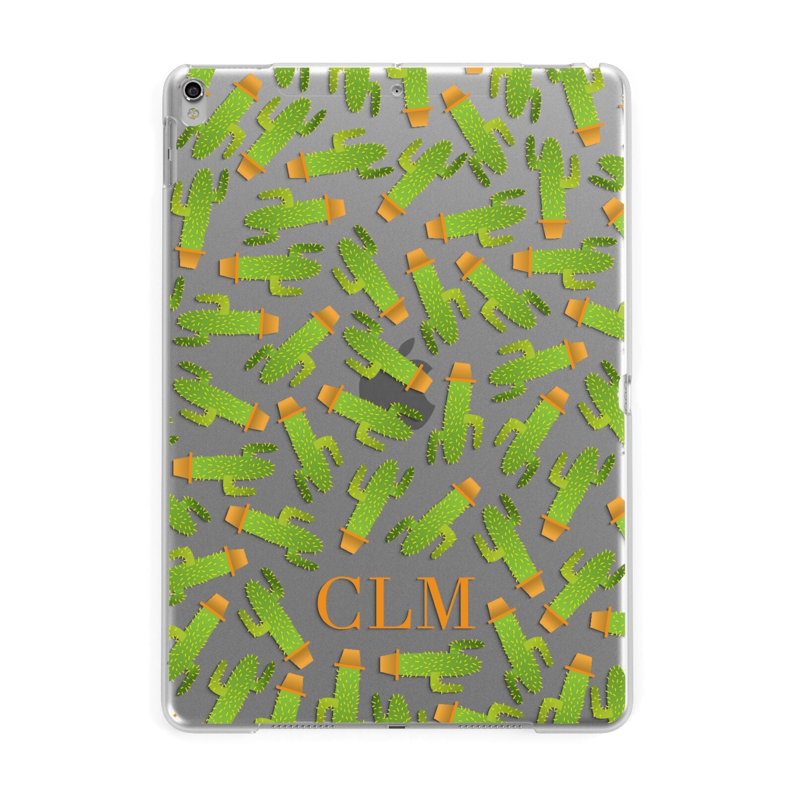 Personalised Cactus Monogram Apple iPad Silver Case