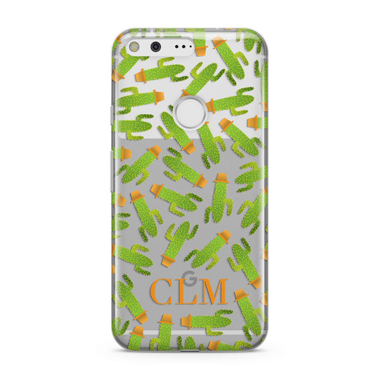 Personalised Cactus Monogram Google Pixel Case