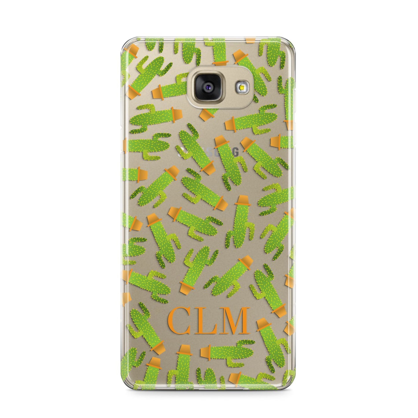 Personalised Cactus Monogram Samsung Galaxy A9 2016 Case on gold phone