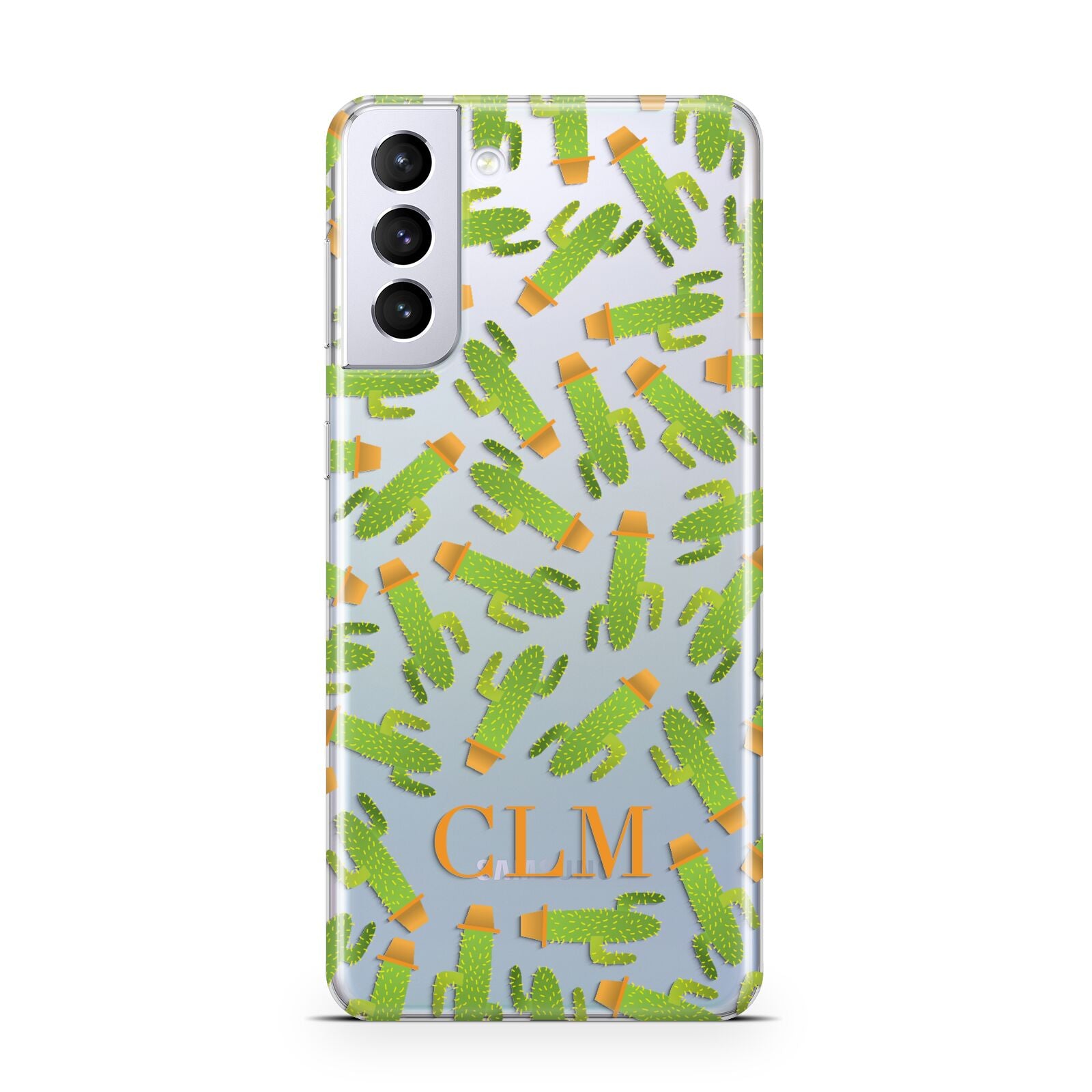 Personalised Cactus Monogram Samsung S21 Plus Phone Case