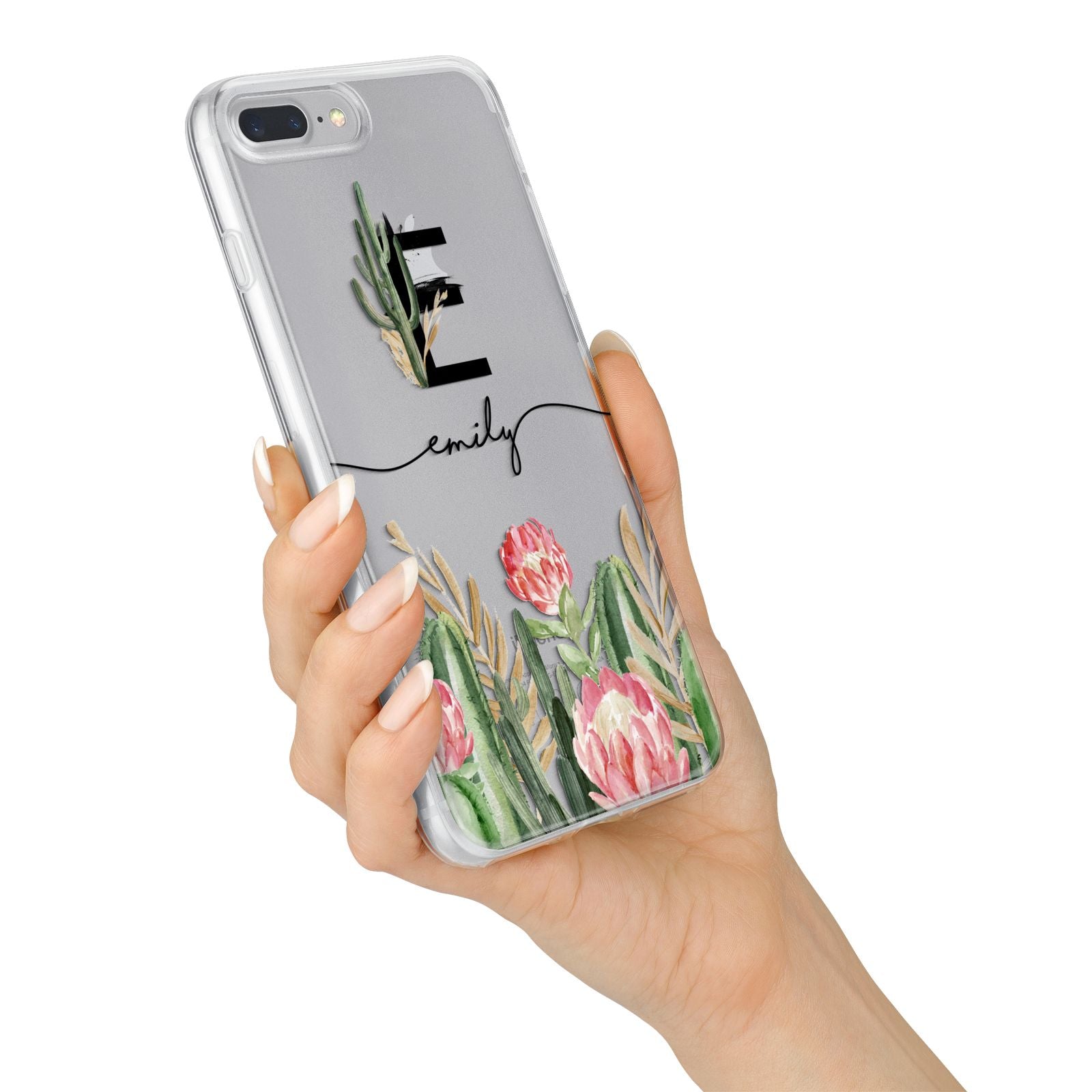 Personalised Cactus iPhone 7 Plus Bumper Case on Silver iPhone Alternative Image