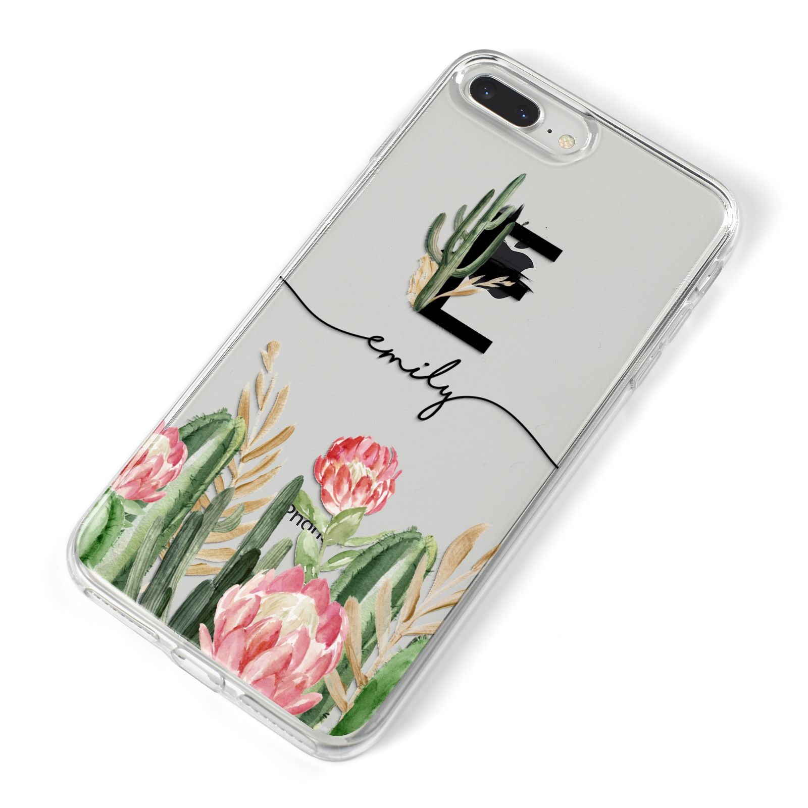 Personalised Cactus iPhone 8 Plus Bumper Case on Silver iPhone Alternative Image