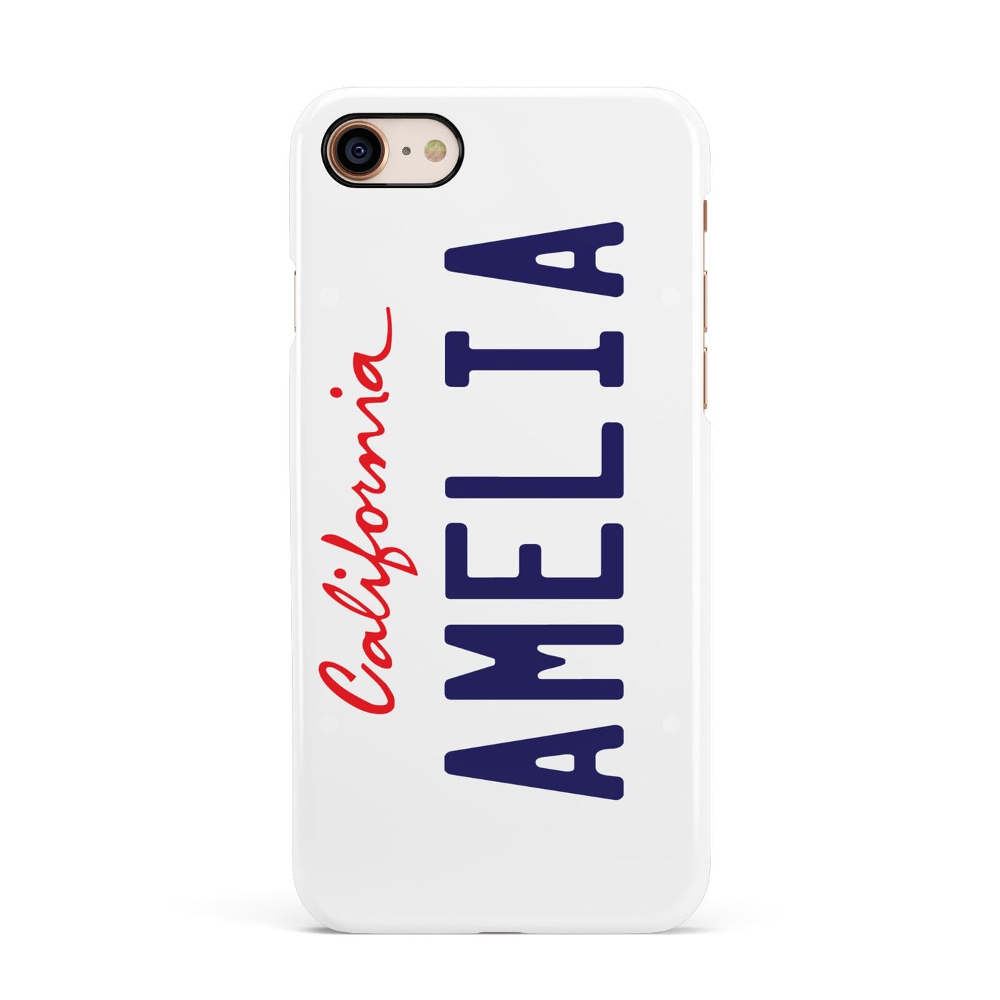 Personalised California License Plate Apple iPhone 7 8 3D Snap Case