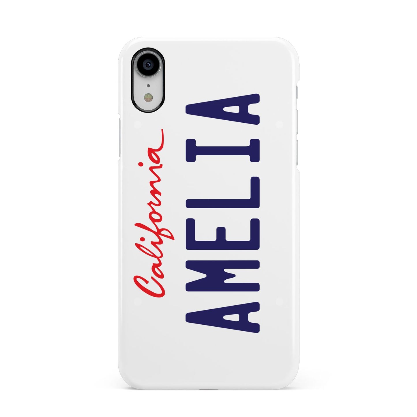 Personalised California License Plate Apple iPhone XR White 3D Snap Case