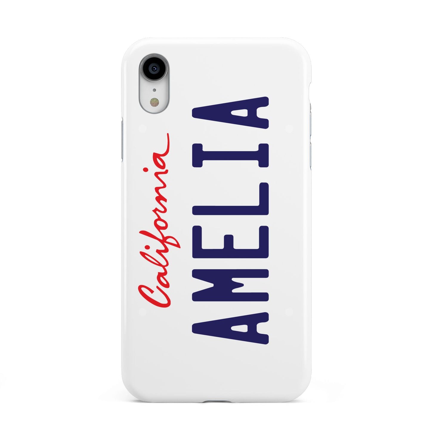 Personalised California License Plate Apple iPhone XR White 3D Tough Case