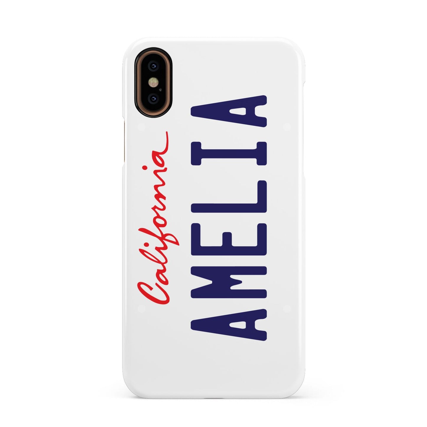 Personalised California License Plate Apple iPhone XS 3D Snap Case