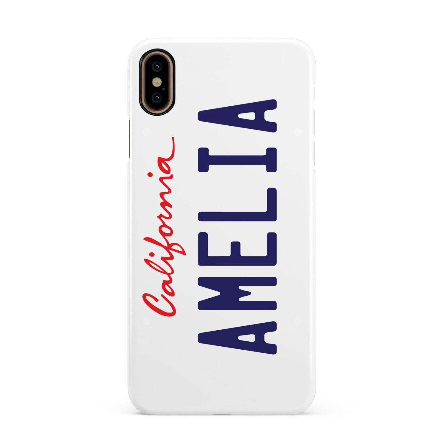 Personalised California License Plate Apple iPhone Xs Max 3D Snap Case