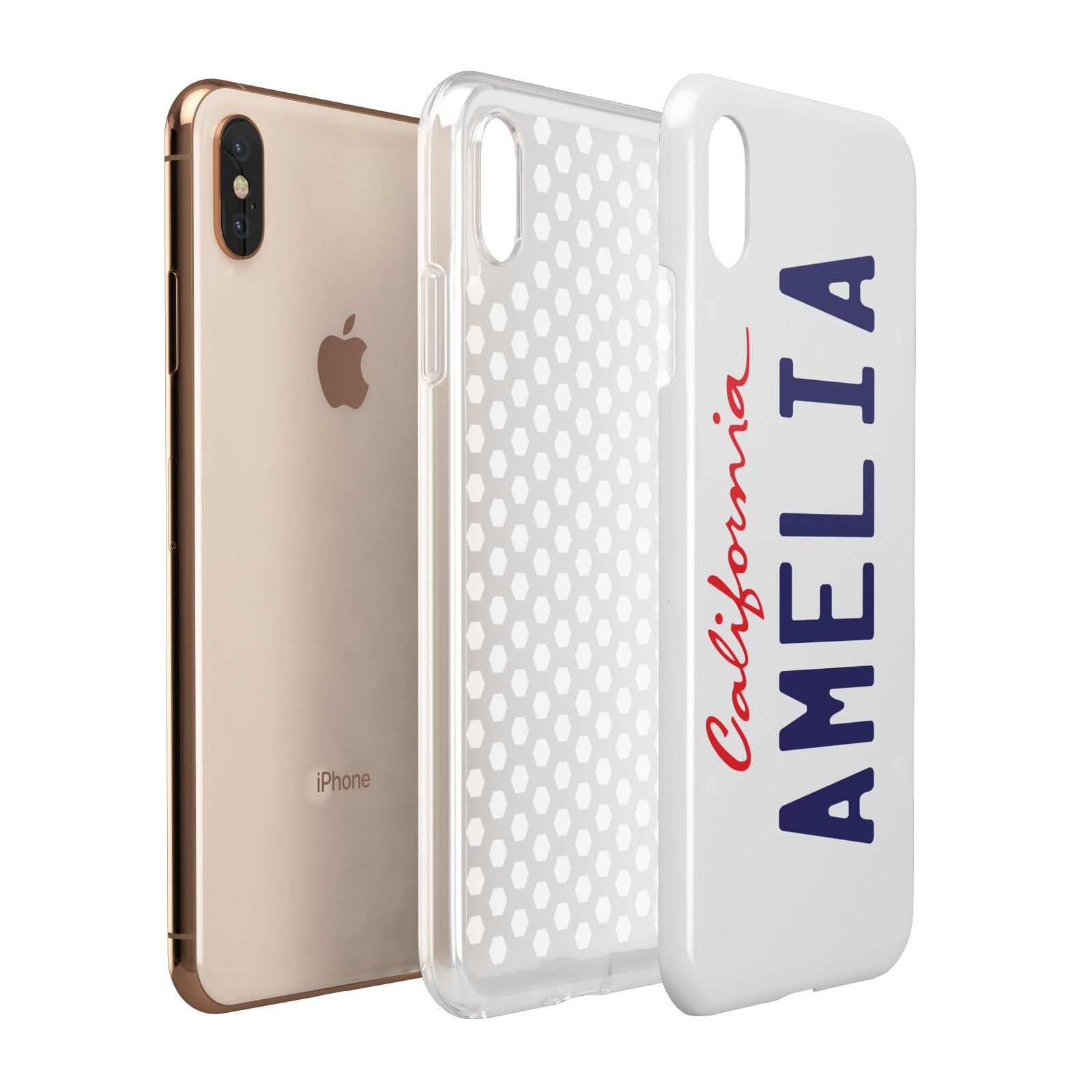 Personalised California License Plate Apple iPhone Xs Max 3D Tough Case Expanded View