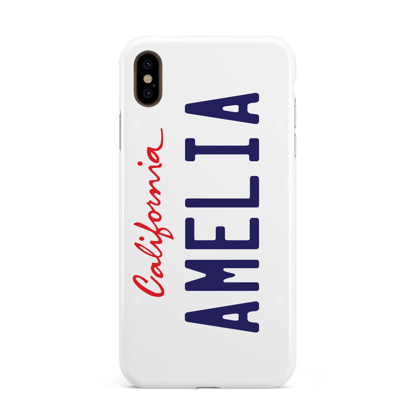 Personalised California License Plate Apple iPhone Xs Max 3D Tough Case