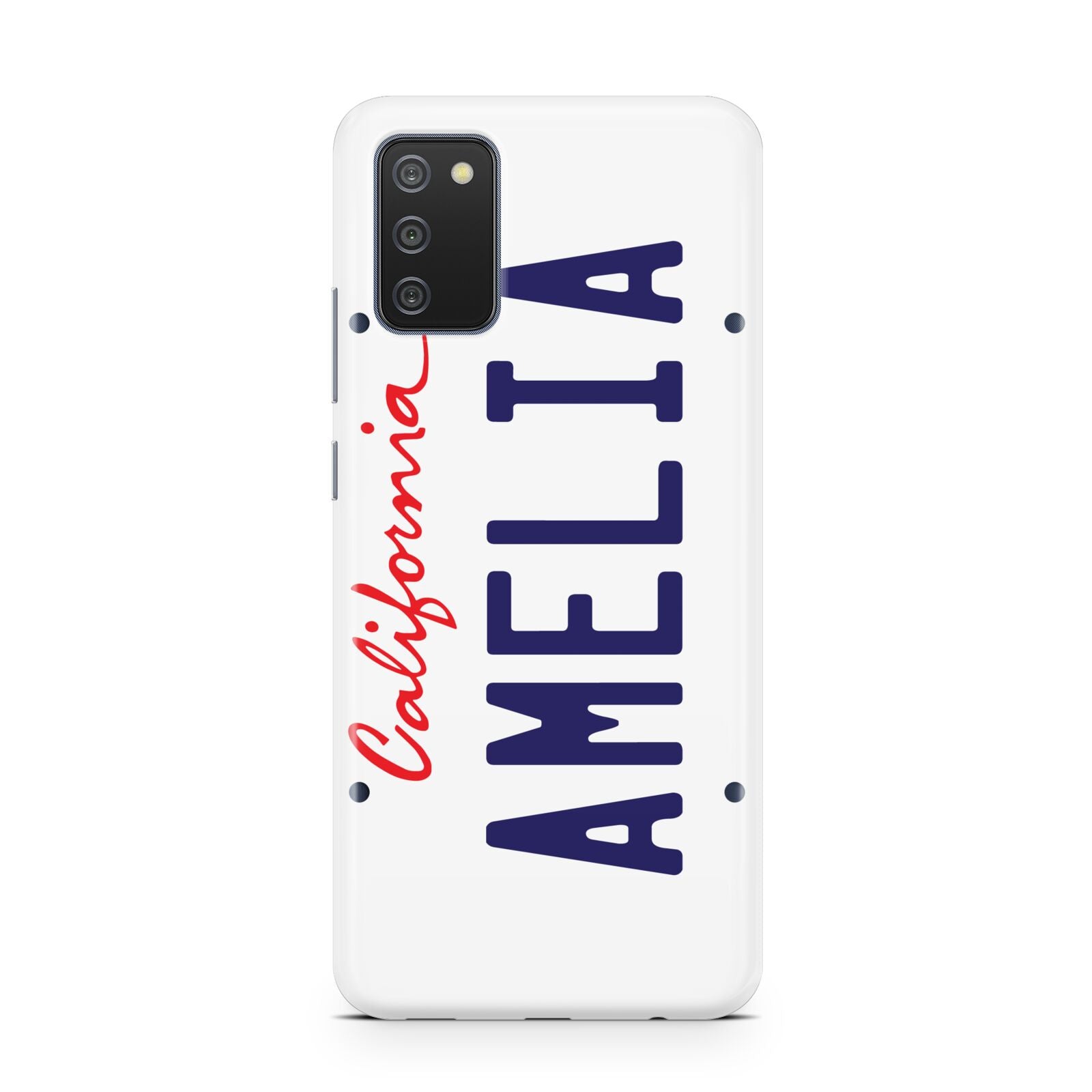 Personalised California License Plate Samsung A02s Case