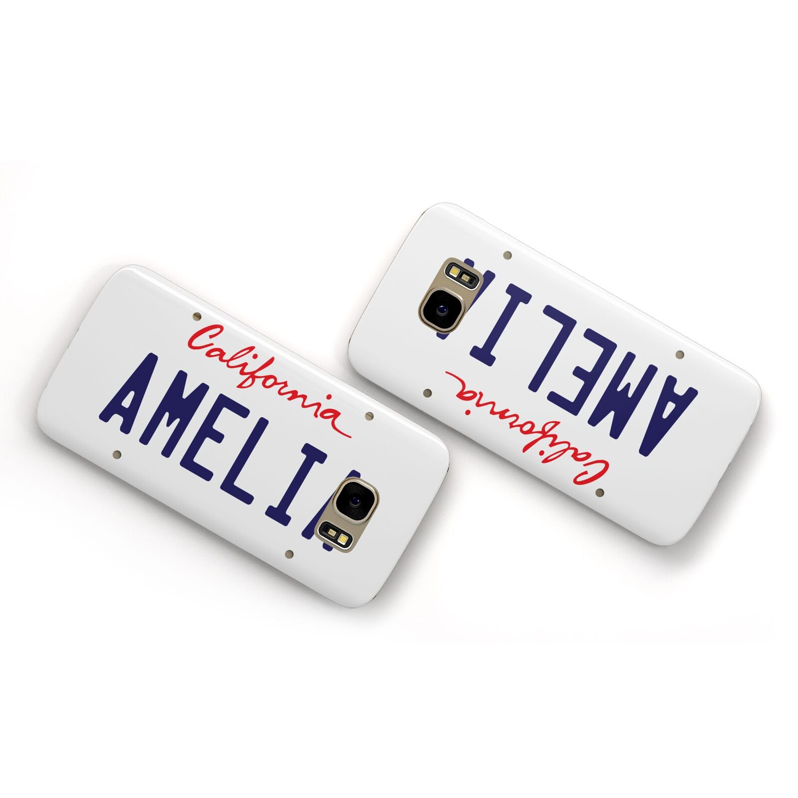 Personalised California License Plate Samsung Galaxy Case Flat Overview