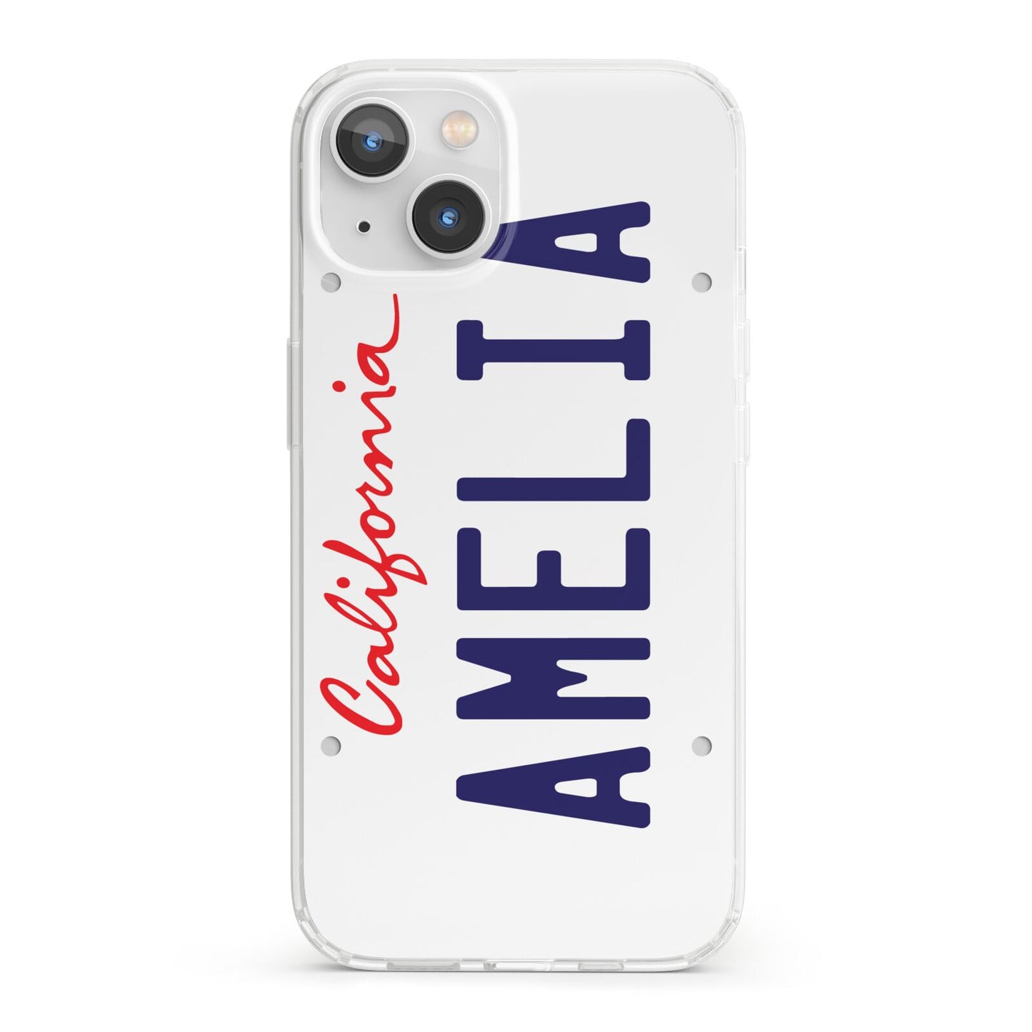 Personalised California License Plate iPhone 13 Clear Bumper Case