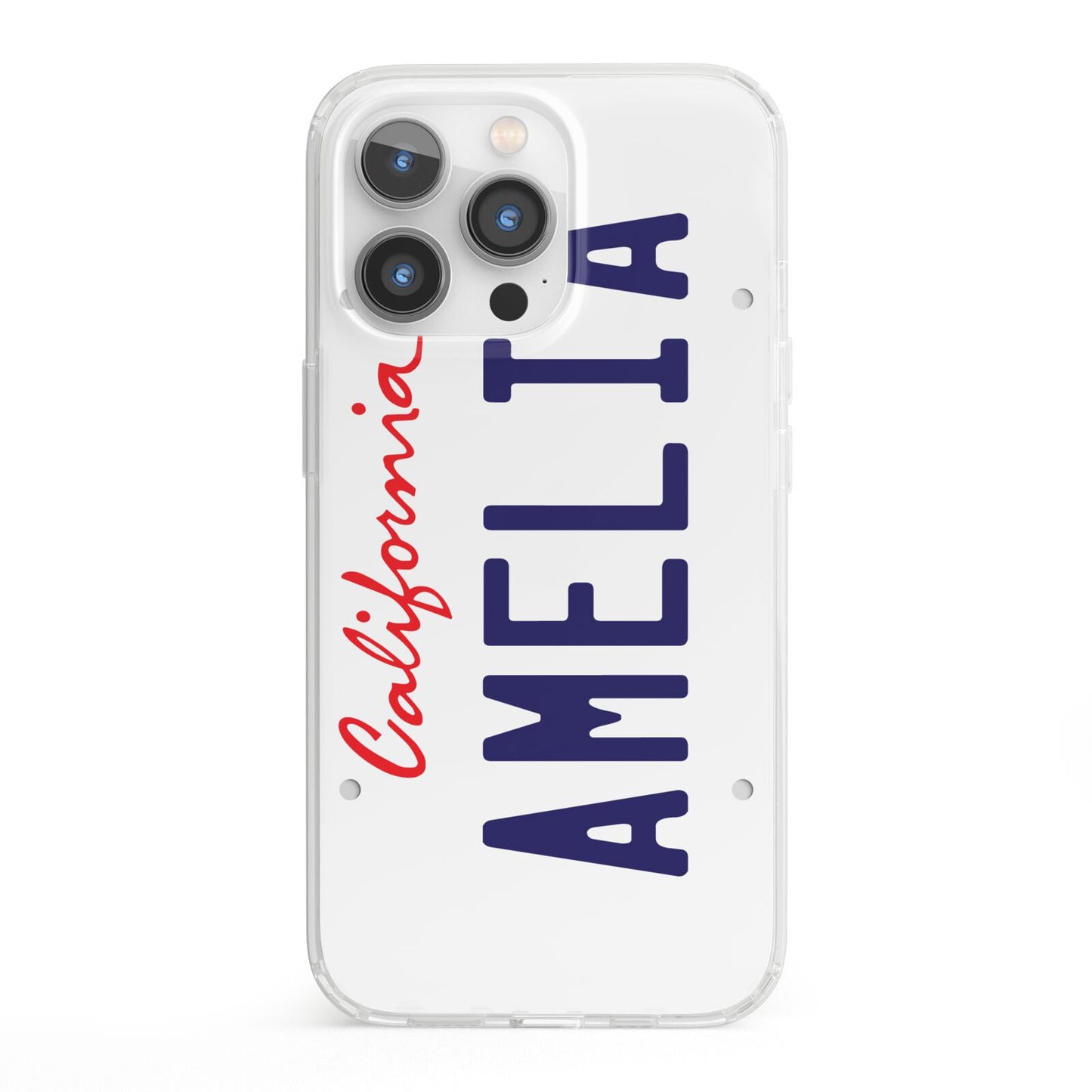 Personalised California License Plate iPhone 13 Pro Clear Bumper Case