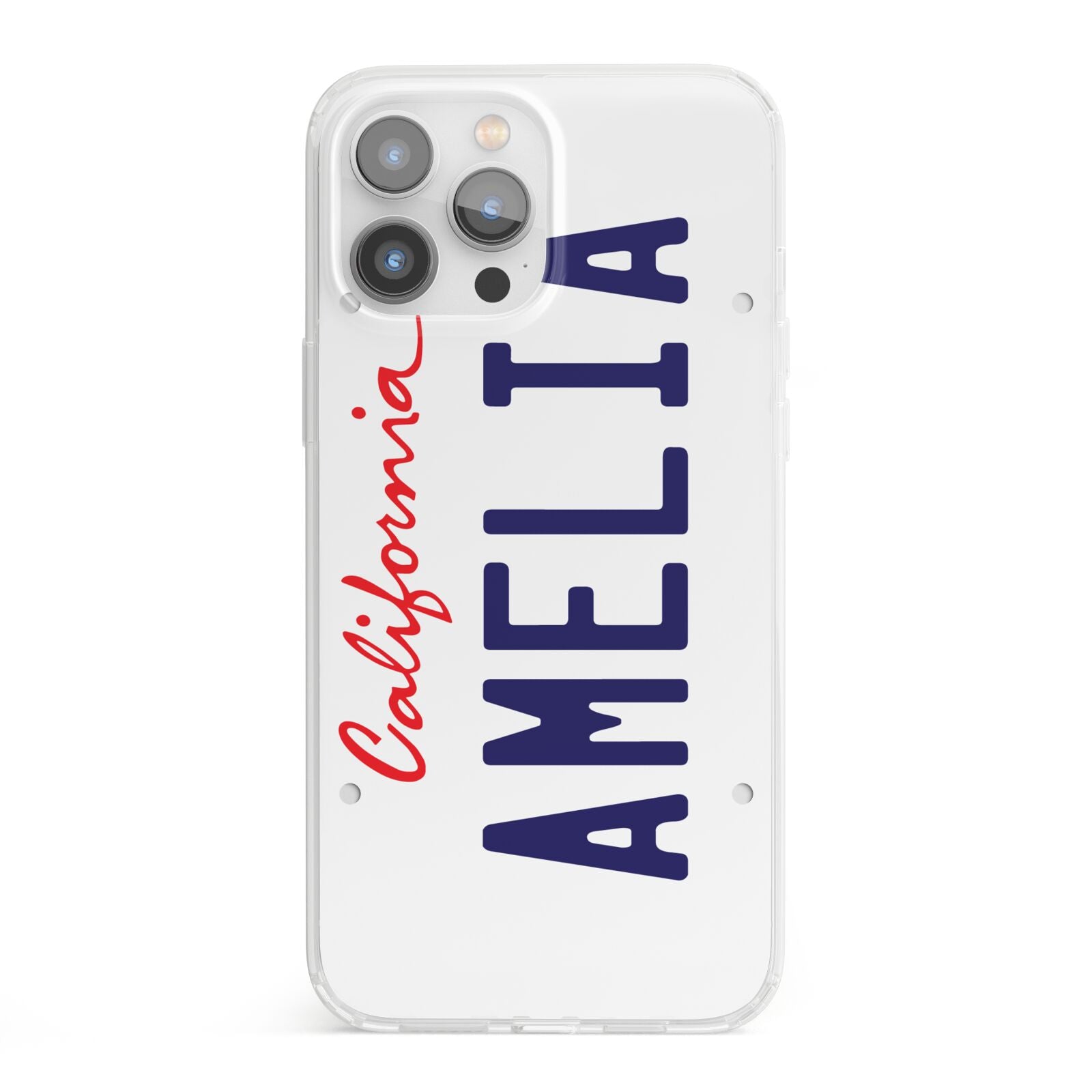 Personalised California License Plate iPhone 13 Pro Max Clear Bumper Case