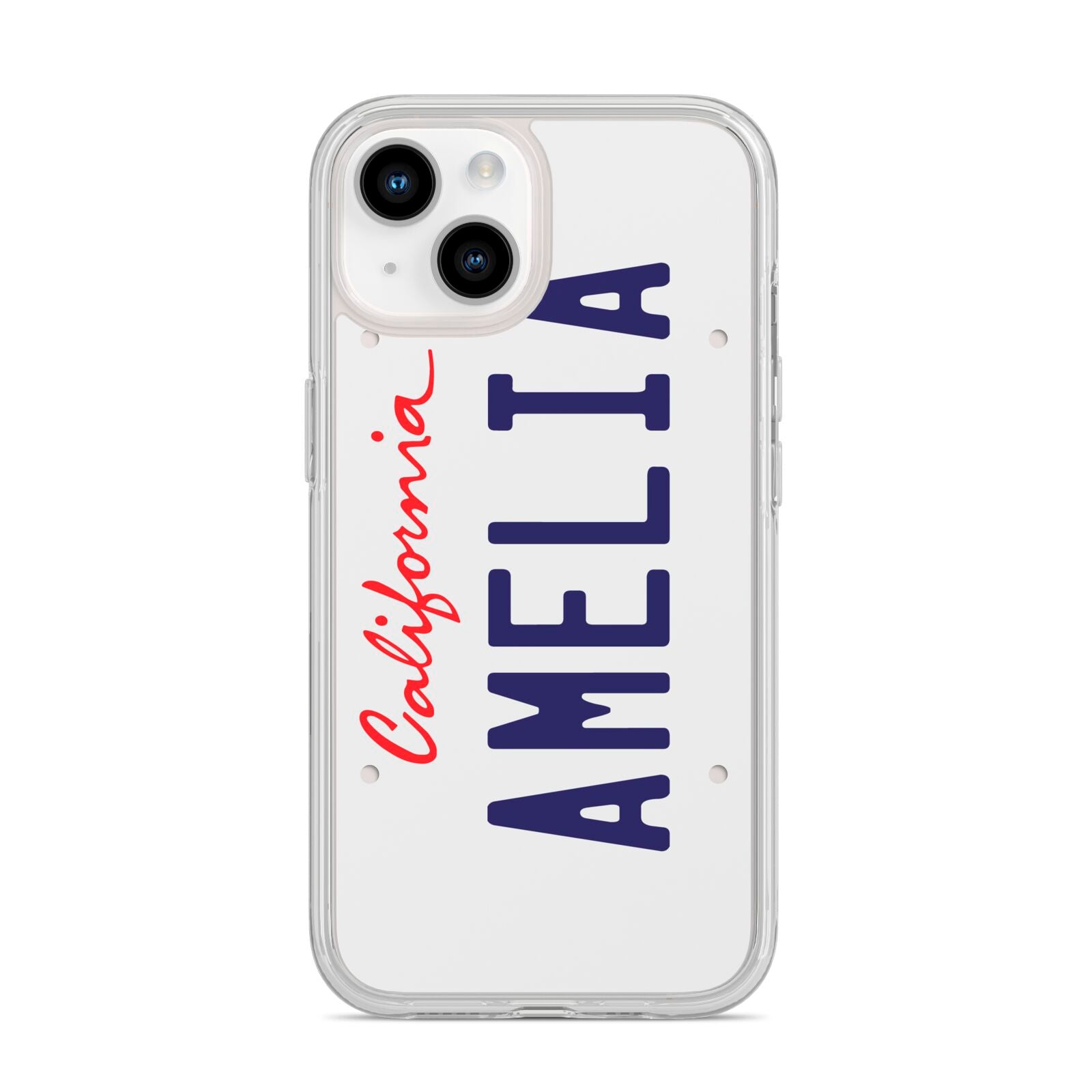 Personalised California License Plate iPhone 14 Clear Tough Case Starlight