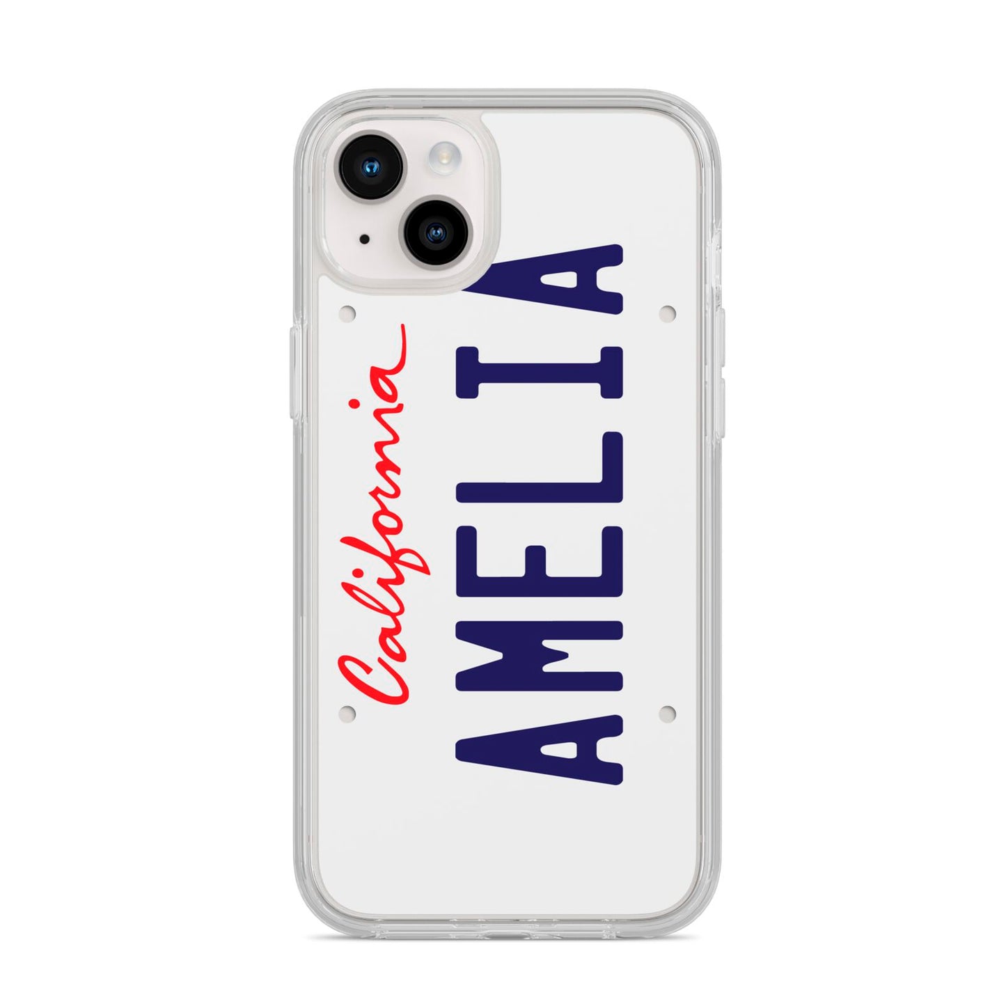 Personalised California License Plate iPhone 14 Plus Clear Tough Case Starlight