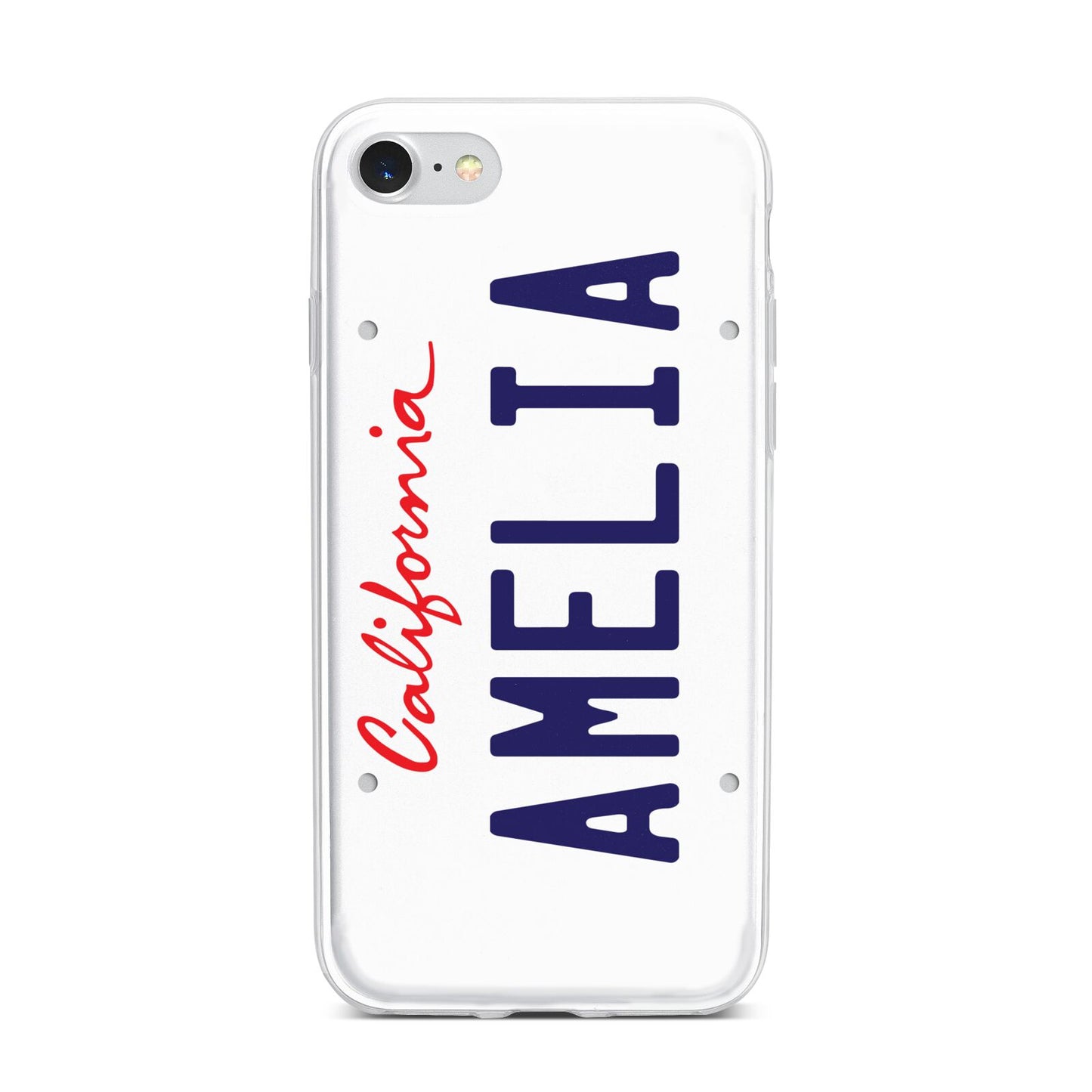 Personalised California License Plate iPhone 7 Bumper Case on Silver iPhone