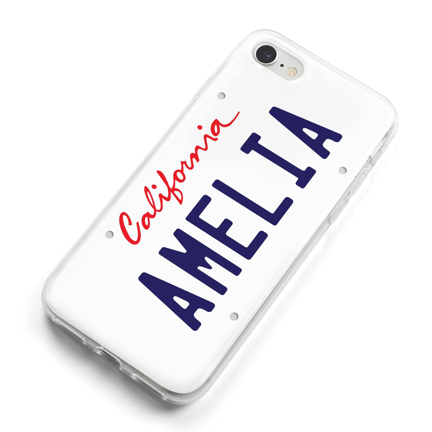 Personalised California License Plate iPhone 8 Bumper Case on Silver iPhone Alternative Image