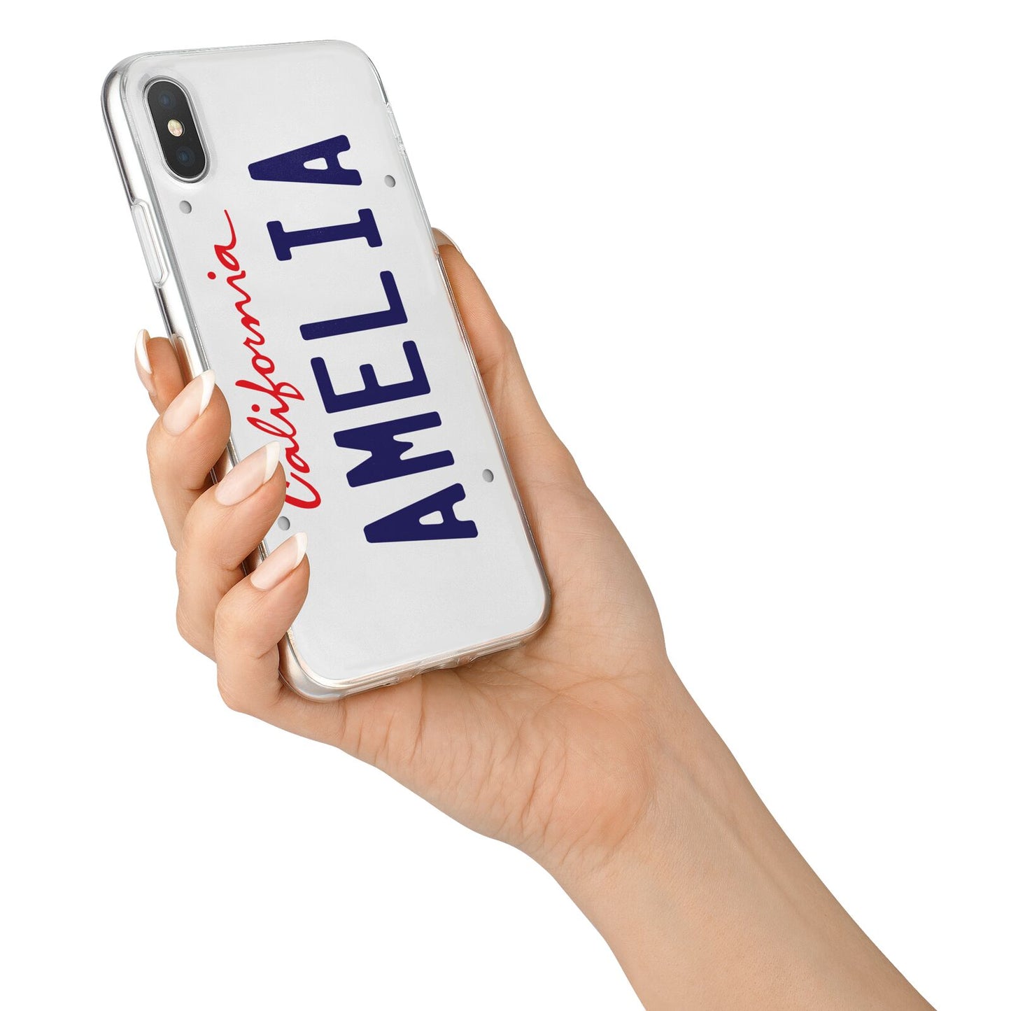 Personalised California License Plate iPhone X Bumper Case on Silver iPhone Alternative Image 2