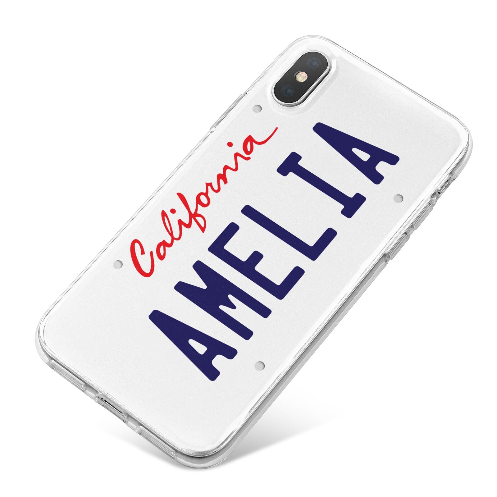 Personalised California License Plate iPhone X Bumper Case on Silver iPhone