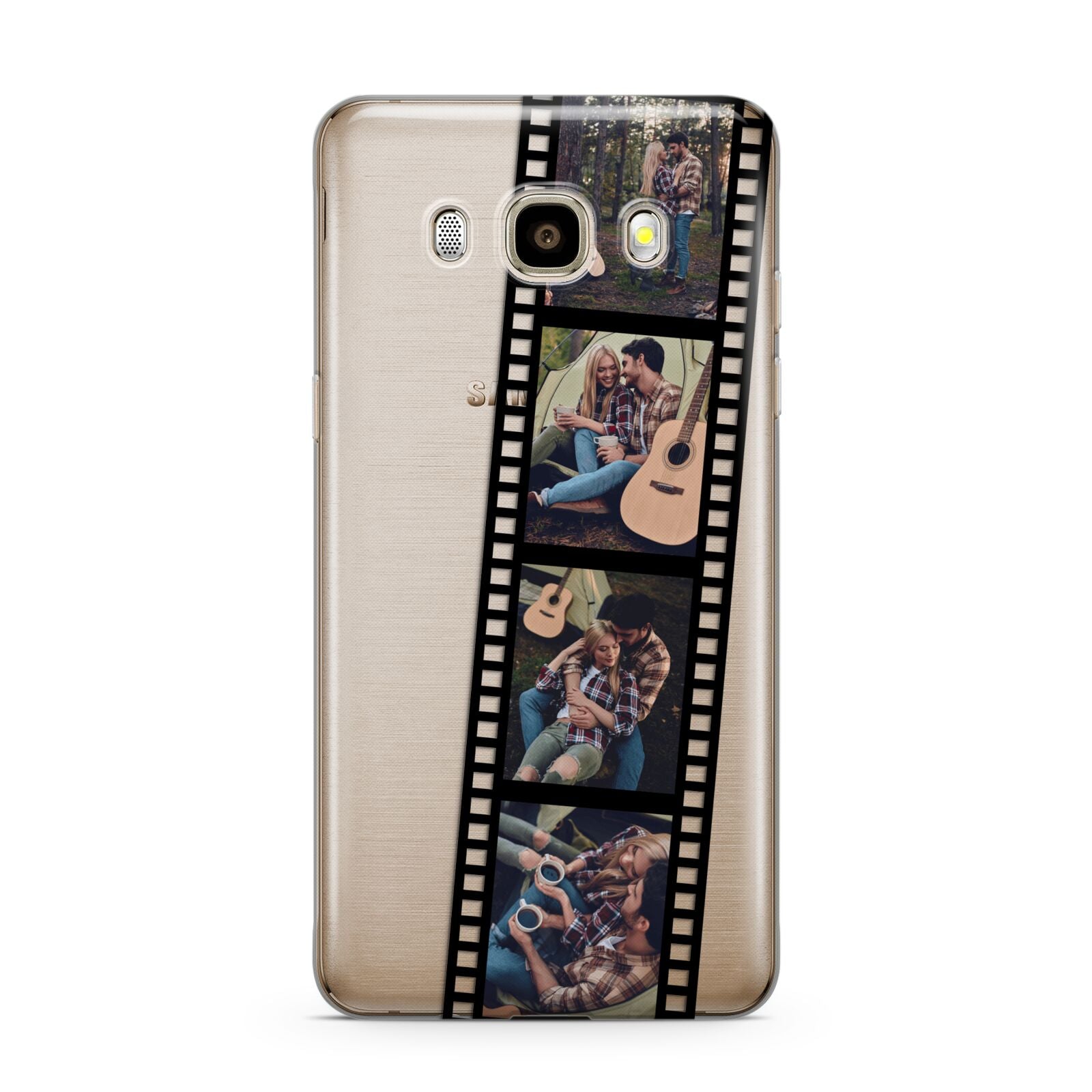 Personalised Camera Film Photo Samsung Galaxy J7 2016 Case on gold phone