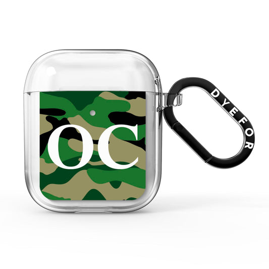 Personalised Camouflage AirPods Clear Case