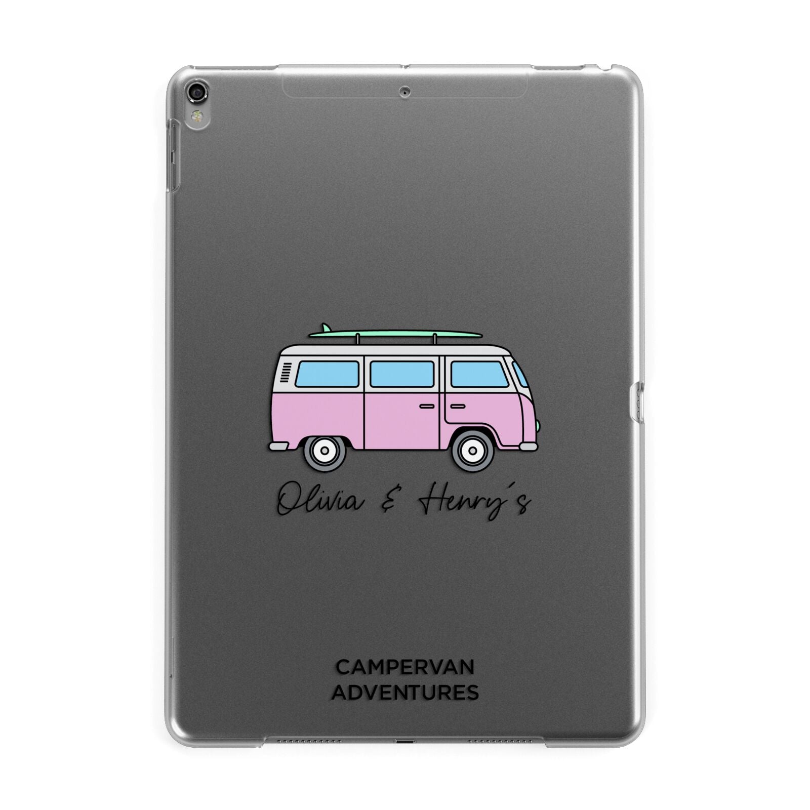 Personalised Campervan Adventures Apple iPad Grey Case