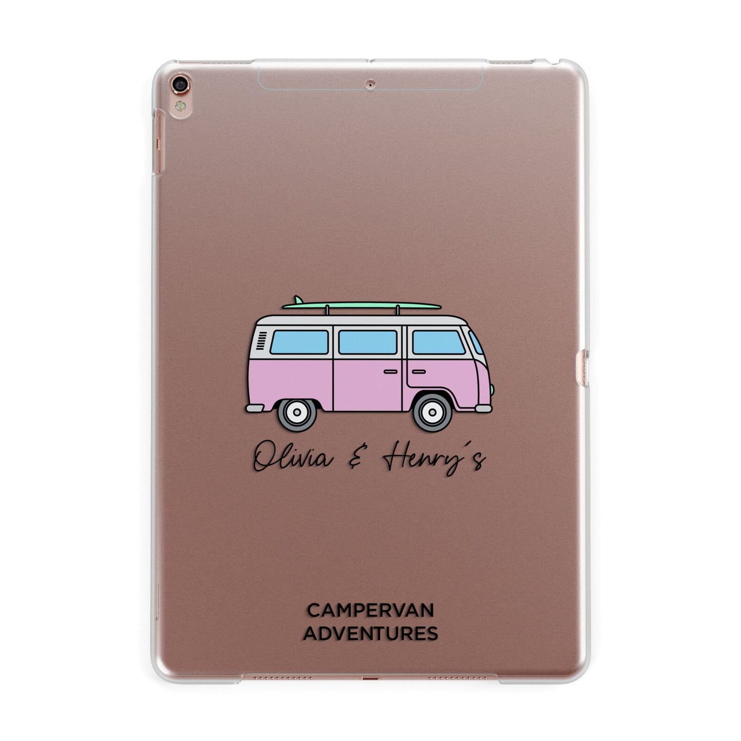 Personalised Campervan Adventures Apple iPad Rose Gold Case