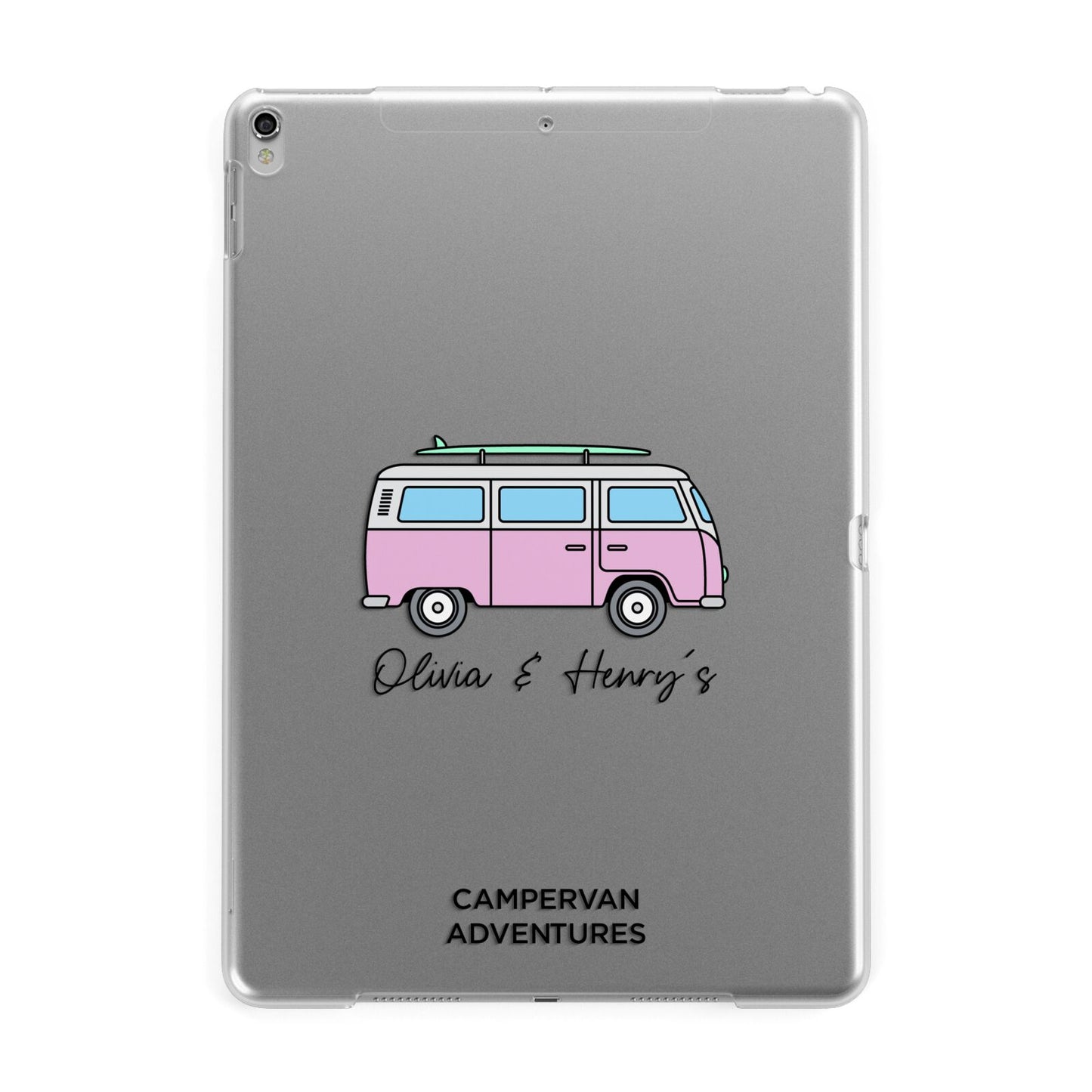 Personalised Campervan Adventures Apple iPad Silver Case