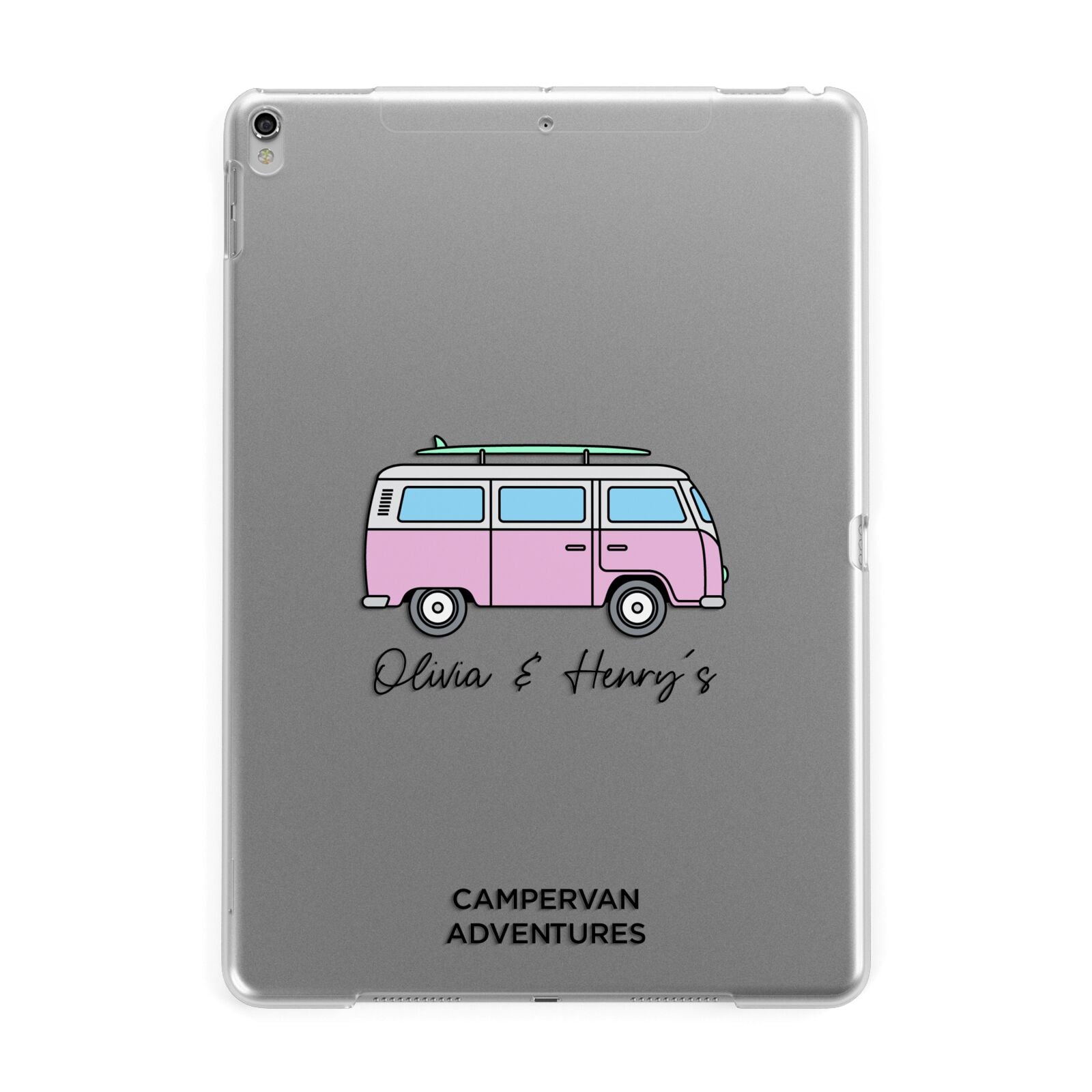 Personalised Campervan Adventures Apple iPad Silver Case