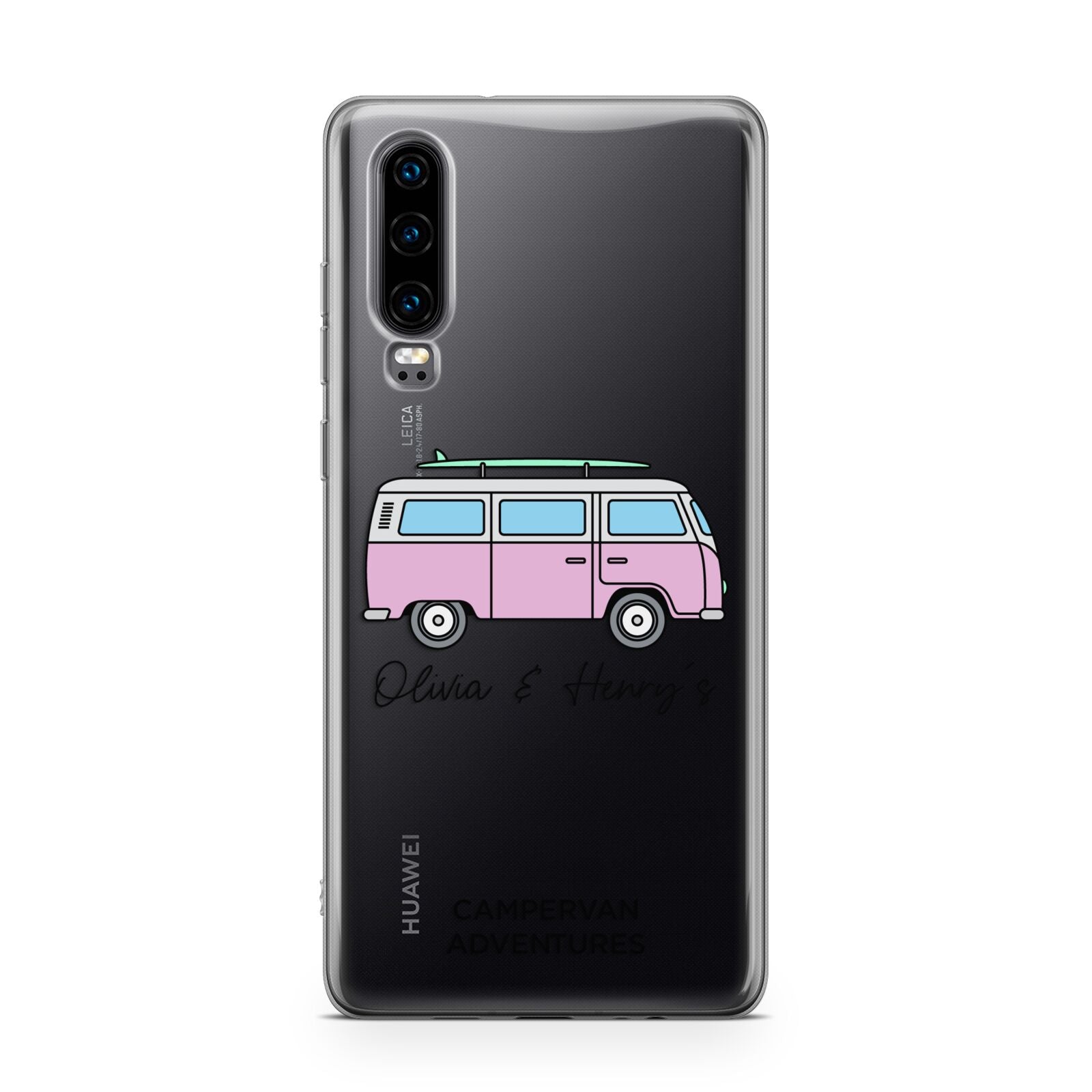 Personalised Campervan Adventures Huawei P30 Phone Case