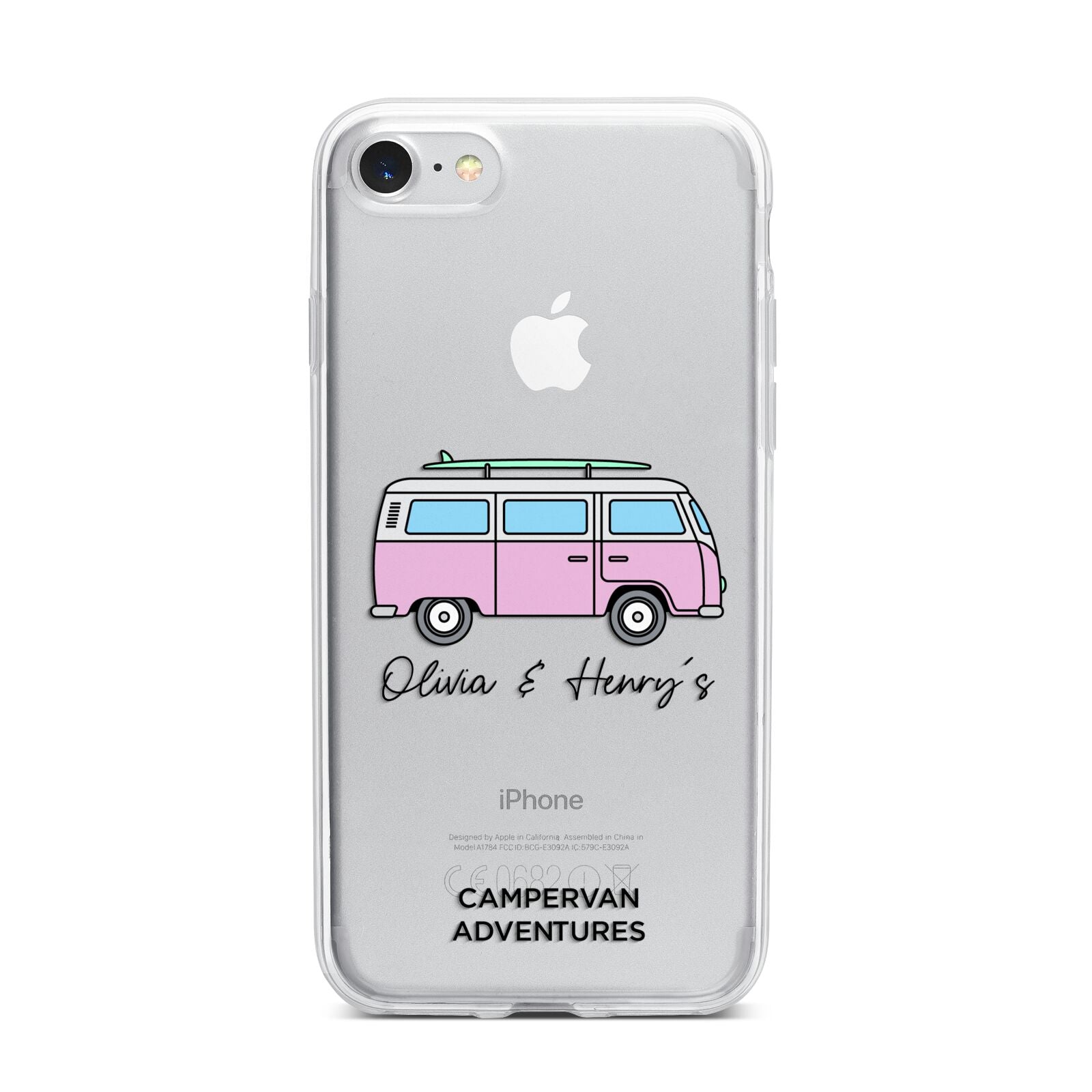 Personalised Campervan Adventures iPhone 7 Bumper Case on Silver iPhone