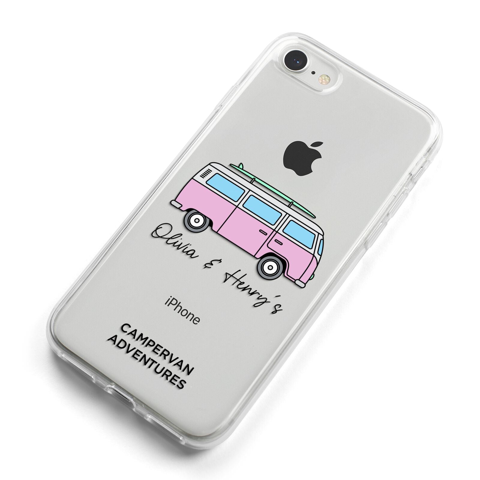 Personalised Campervan Adventures iPhone 8 Bumper Case on Silver iPhone Alternative Image