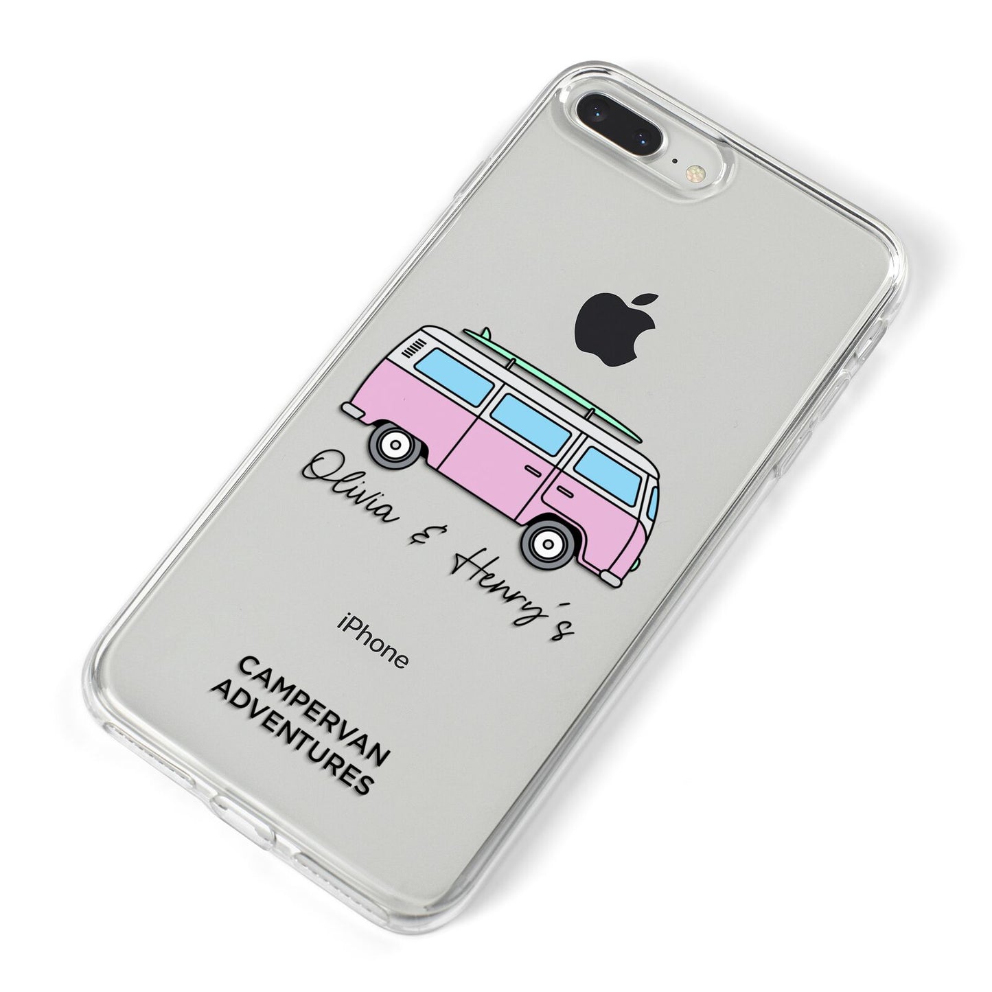 Personalised Campervan Adventures iPhone 8 Plus Bumper Case on Silver iPhone Alternative Image