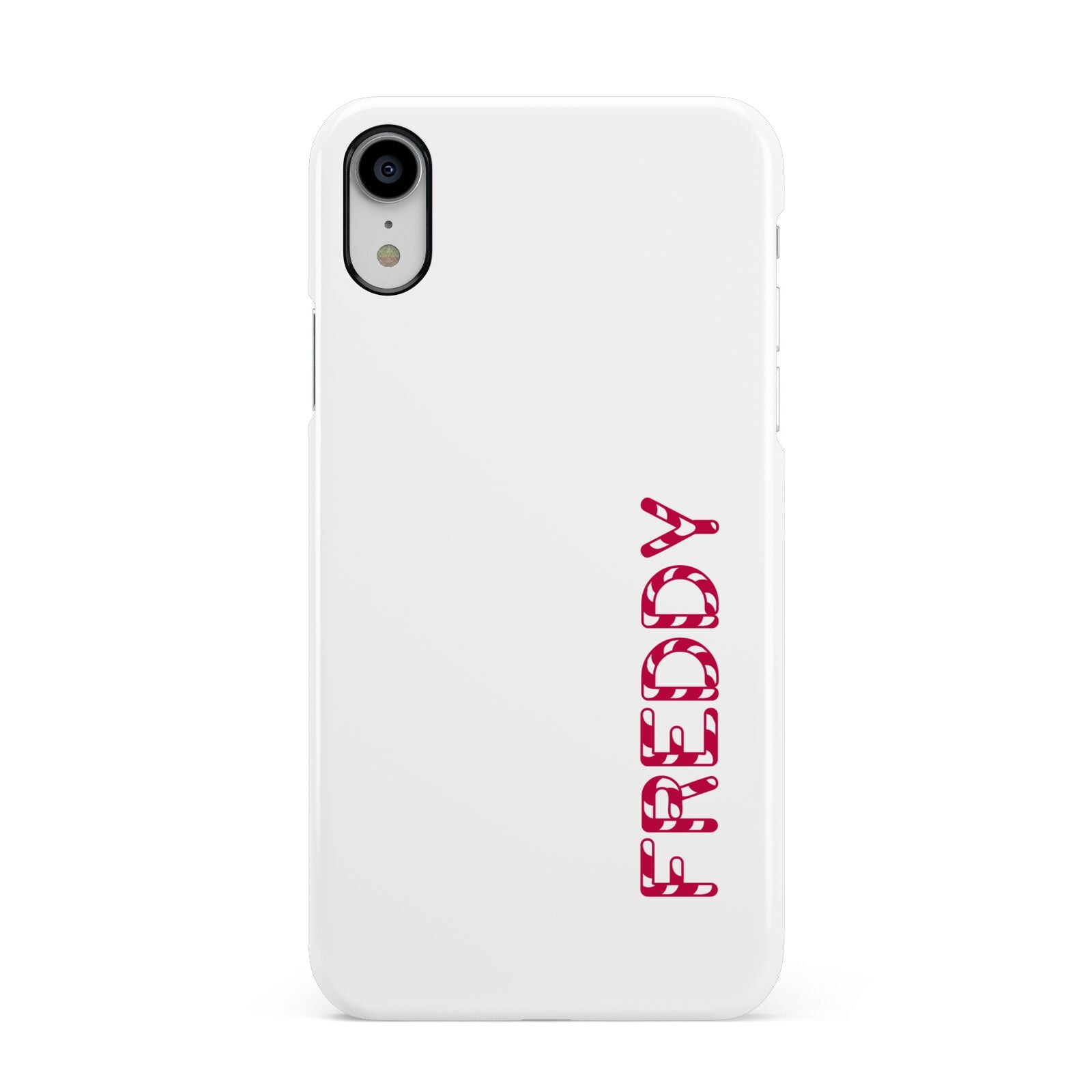 Personalised Candy Cane Name Apple iPhone XR White 3D Snap Case