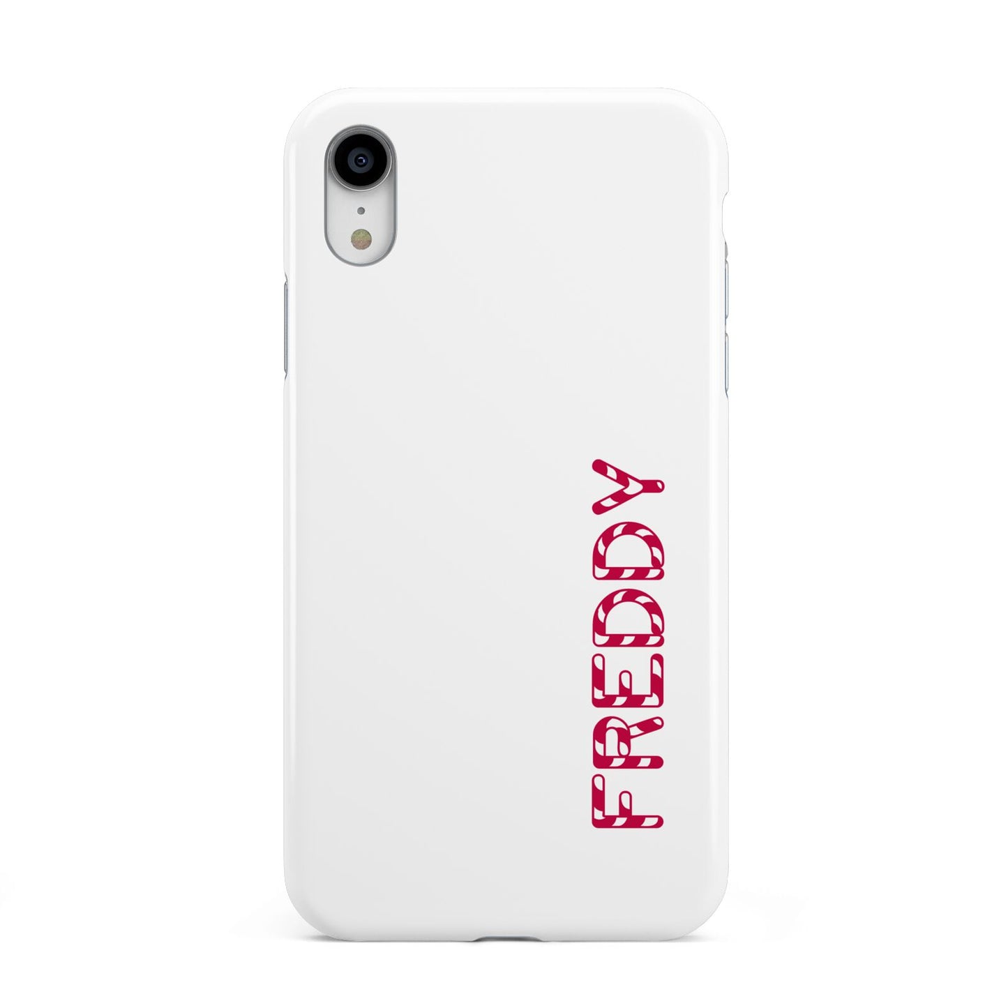 Personalised Candy Cane Name Apple iPhone XR White 3D Tough Case