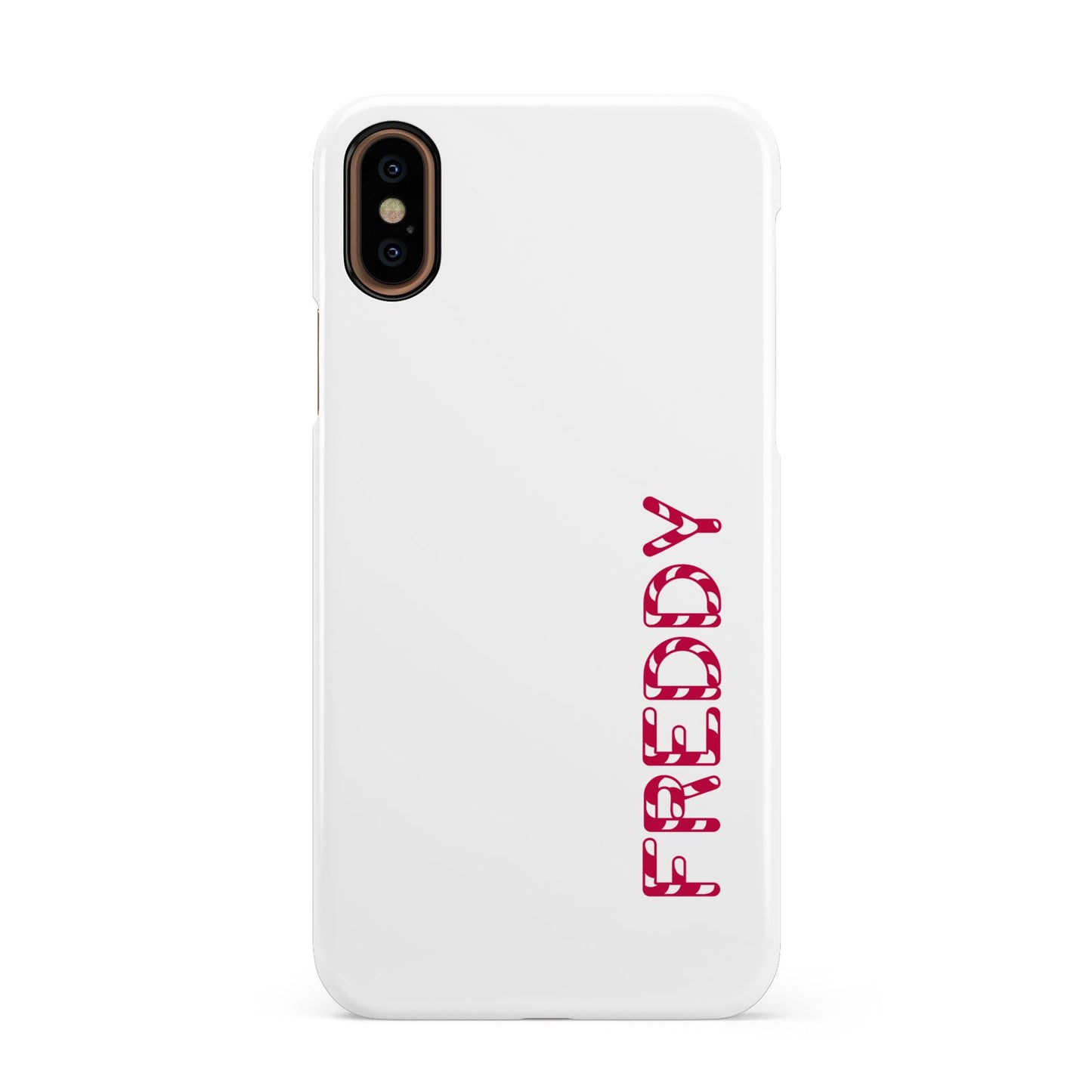 Personalised Candy Cane Name Apple iPhone XS 3D Snap Case