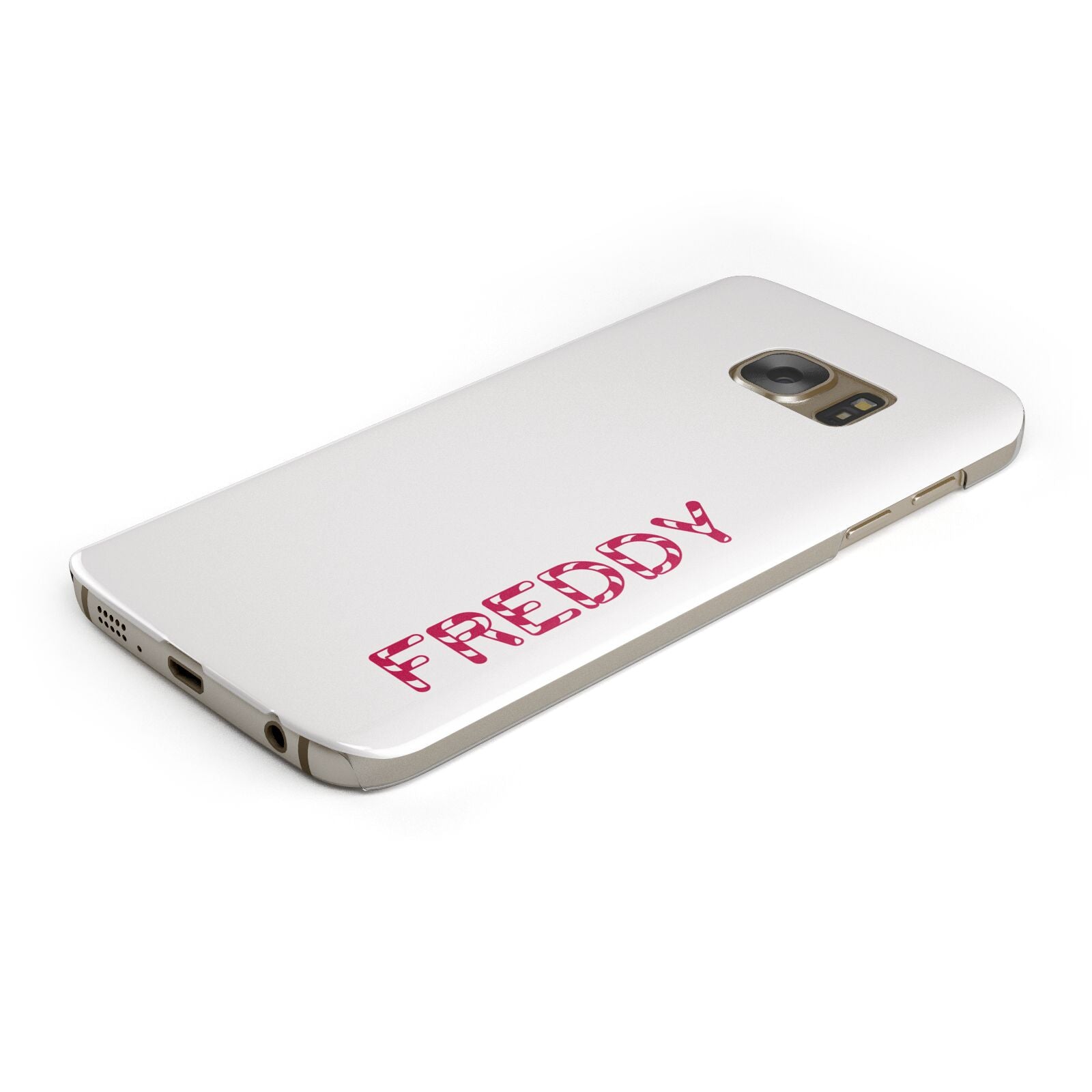 Personalised Candy Cane Name Protective Samsung Galaxy Case Angled Image