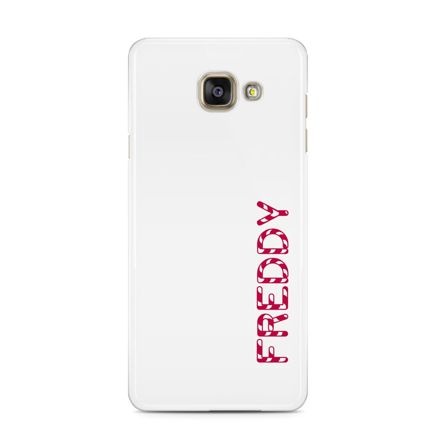 Personalised Candy Cane Name Samsung Galaxy A3 2016 Case on gold phone