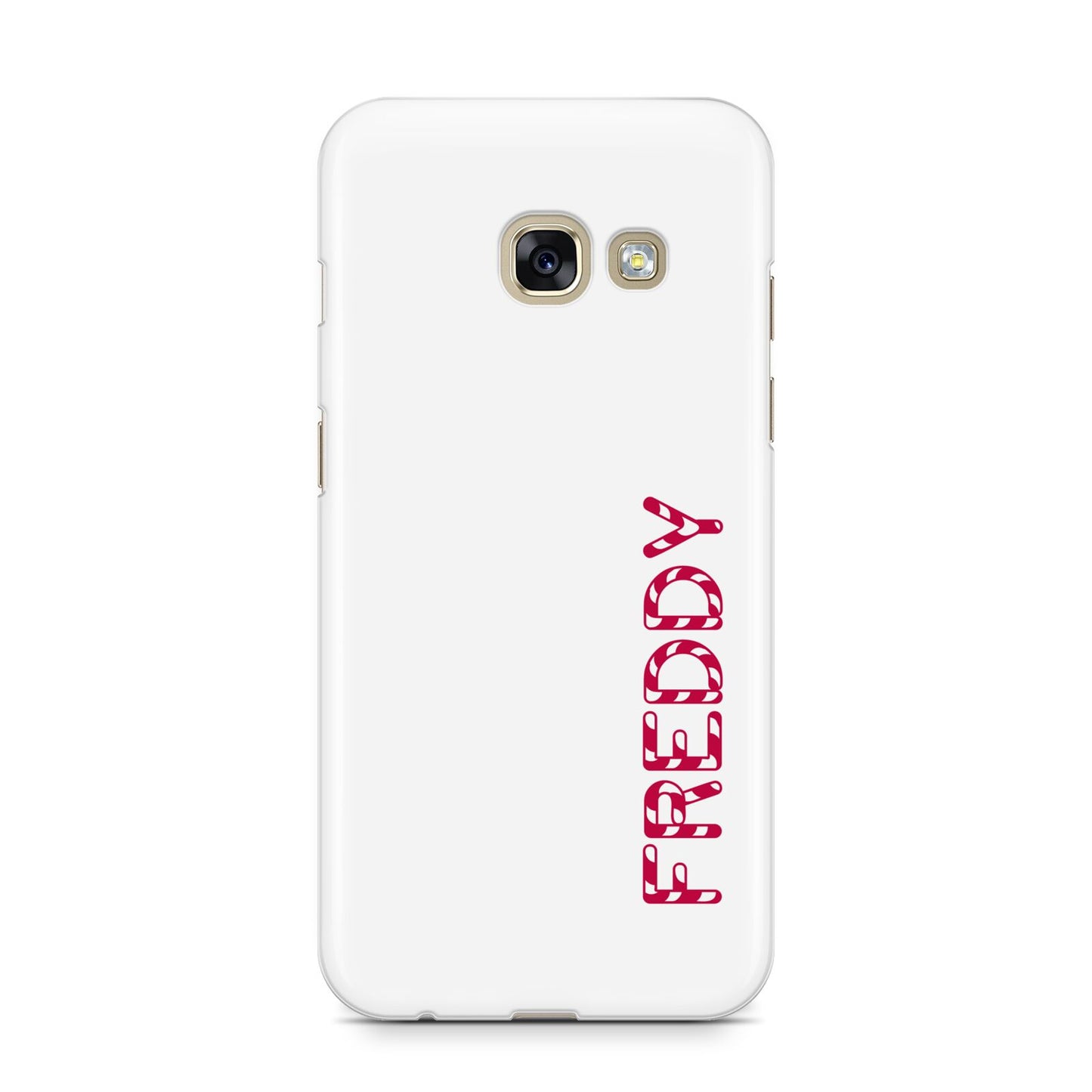 Personalised Candy Cane Name Samsung Galaxy A3 2017 Case on gold phone