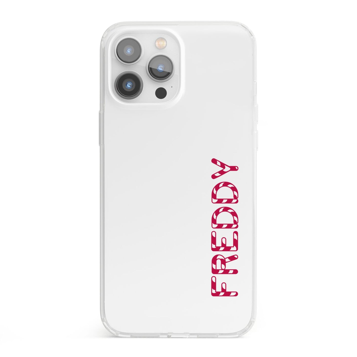 Personalised Candy Cane Name iPhone 13 Pro Max Clear Bumper Case