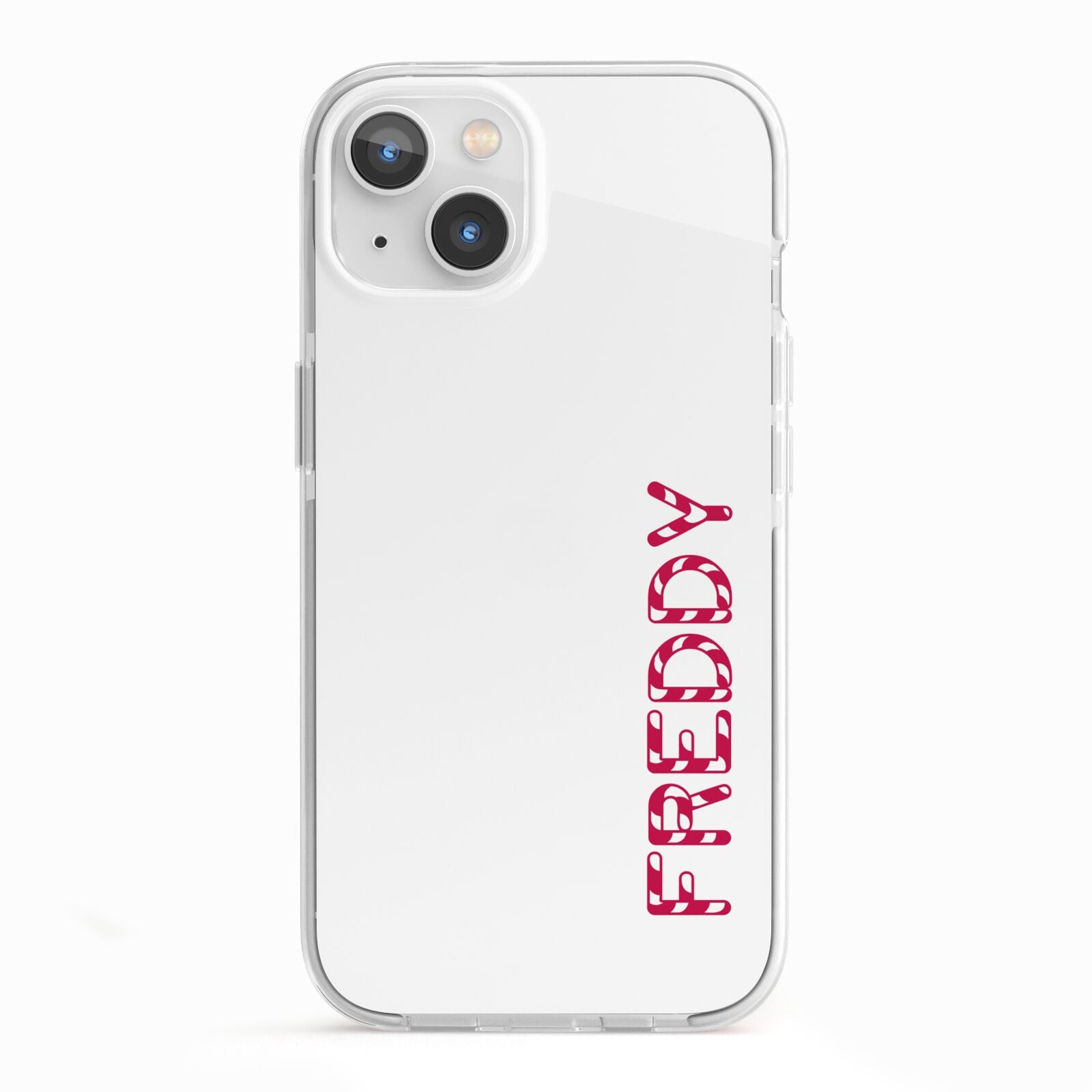 Personalised Candy Cane Name iPhone 13 TPU Impact Case with White Edges