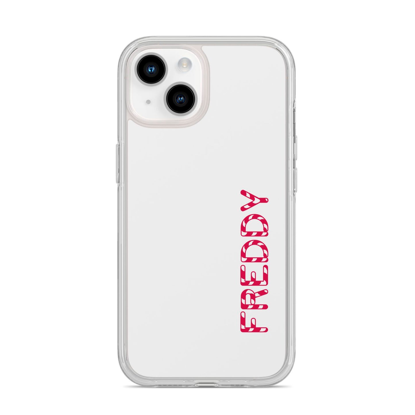 Personalised Candy Cane Name iPhone 14 Clear Tough Case Starlight