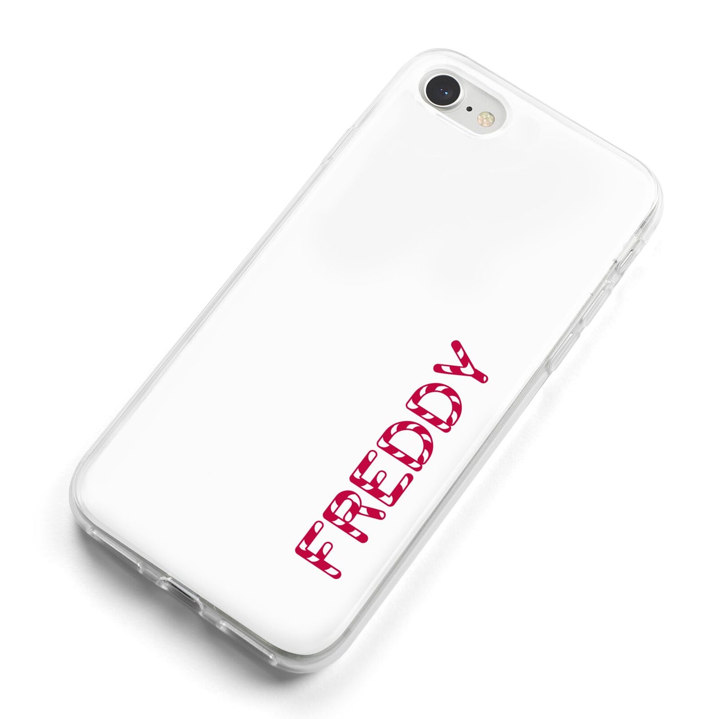 Personalised Candy Cane Name iPhone 8 Bumper Case on Silver iPhone Alternative Image