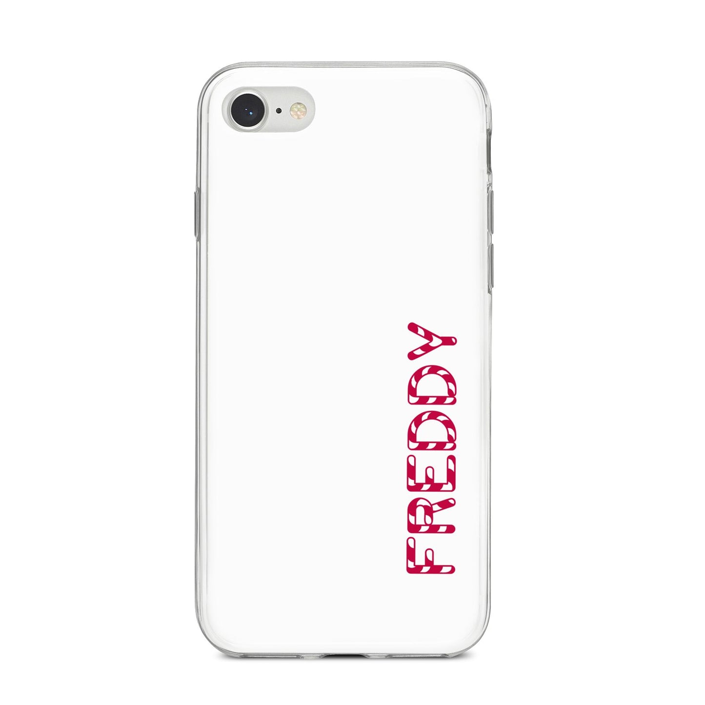 Personalised Candy Cane Name iPhone 8 Bumper Case on Silver iPhone