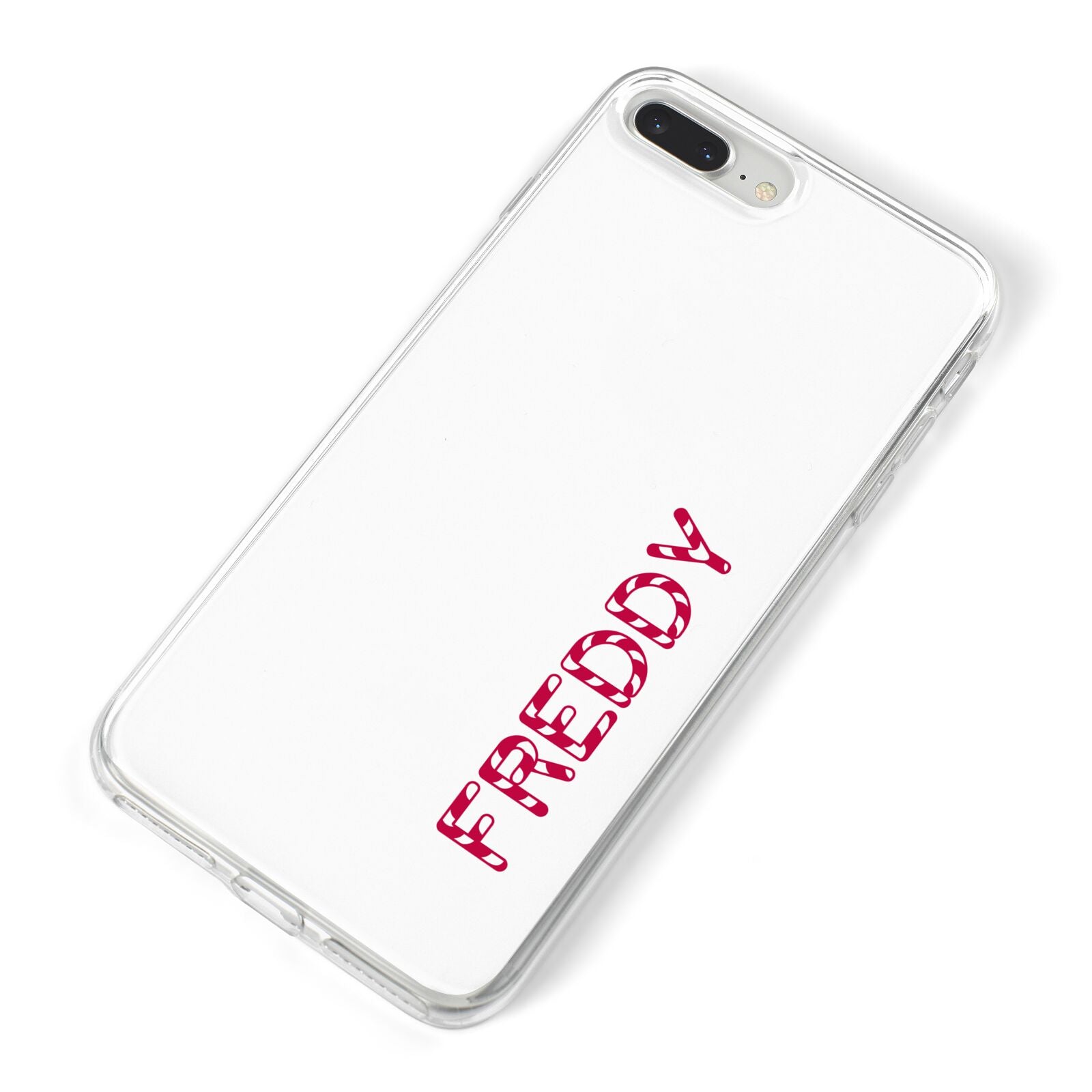 Personalised Candy Cane Name iPhone 8 Plus Bumper Case on Silver iPhone Alternative Image