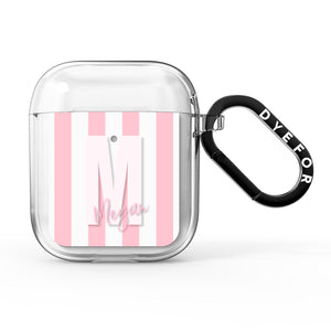 Personalised Candy Stripe Initials AirPods Case