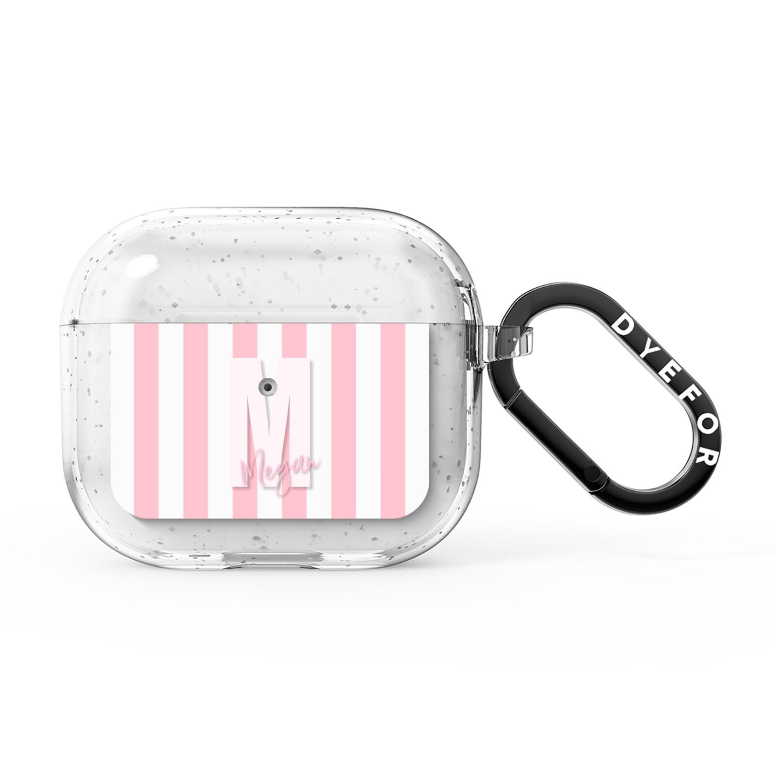 Personalised Candy Stripe Initials AirPods Glitter Case 3rd Gen