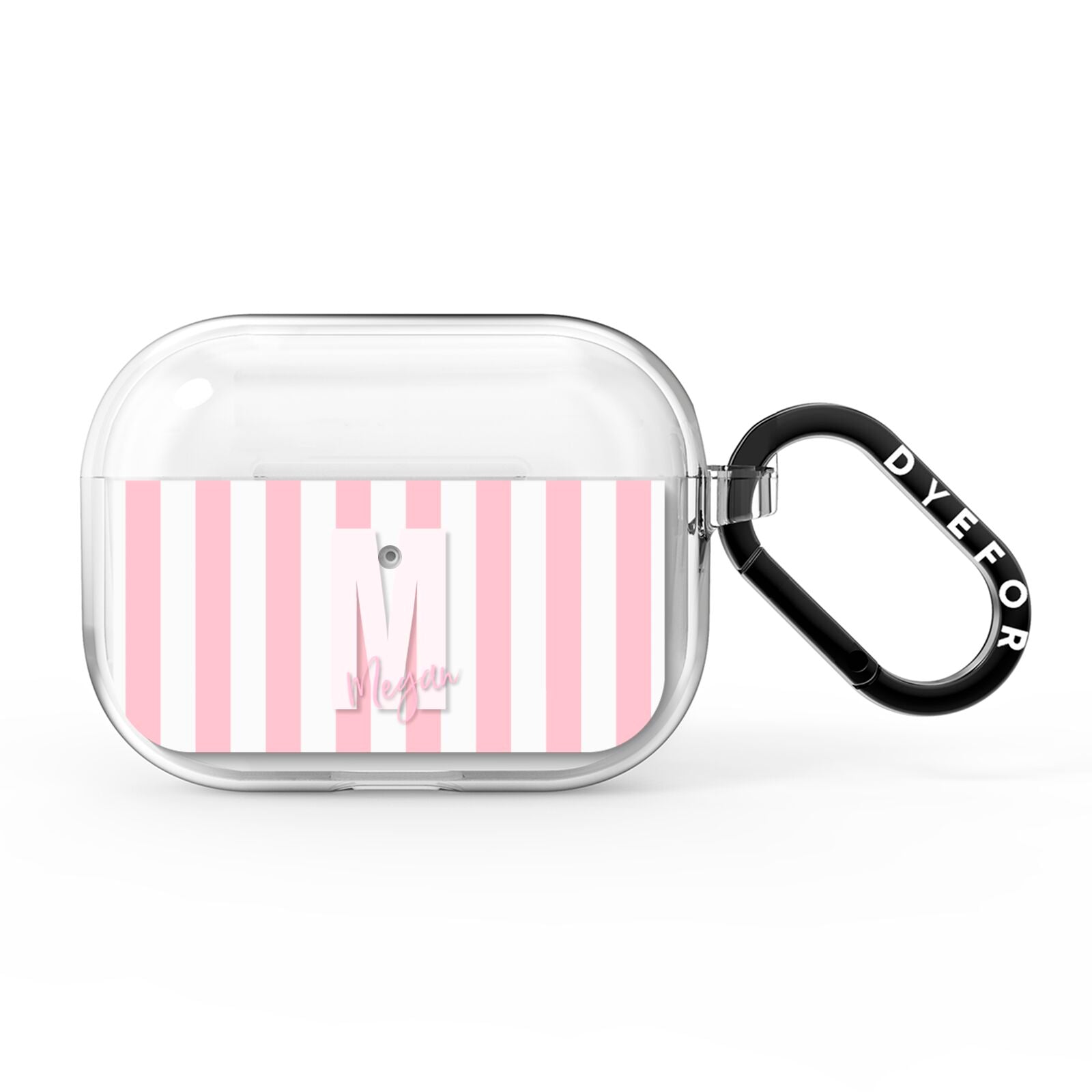 Personalised Candy Stripe Initials AirPods Pro Clear Case