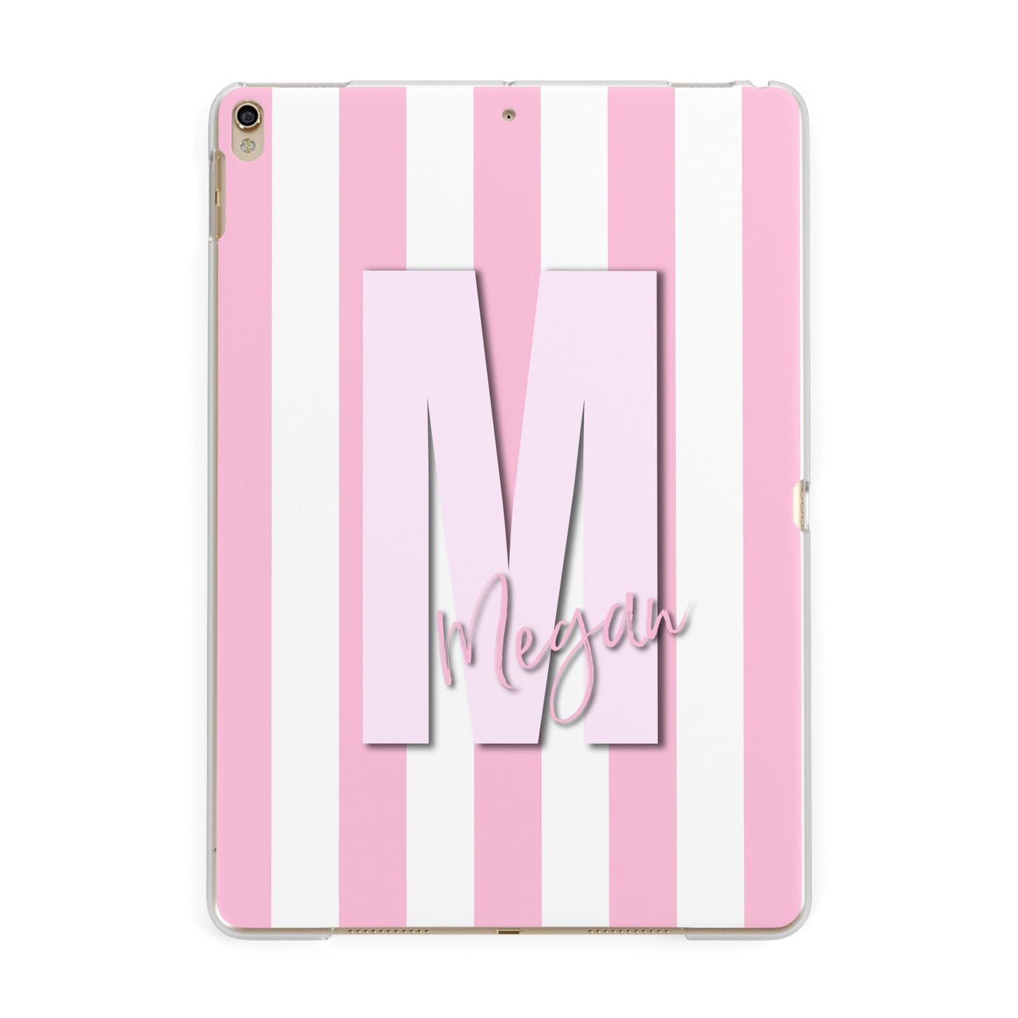 Personalised Candy Stripe Initials Apple iPad Gold Case